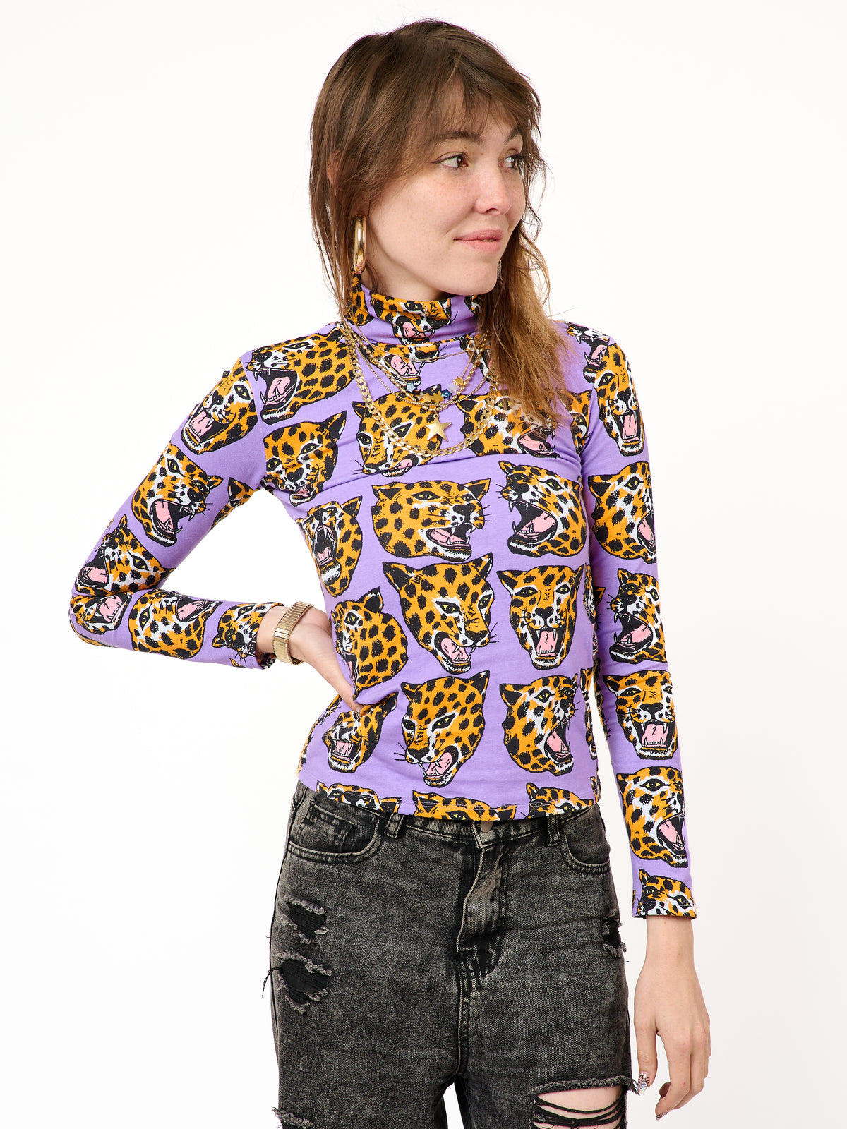 Turtleneck Cheetah Head