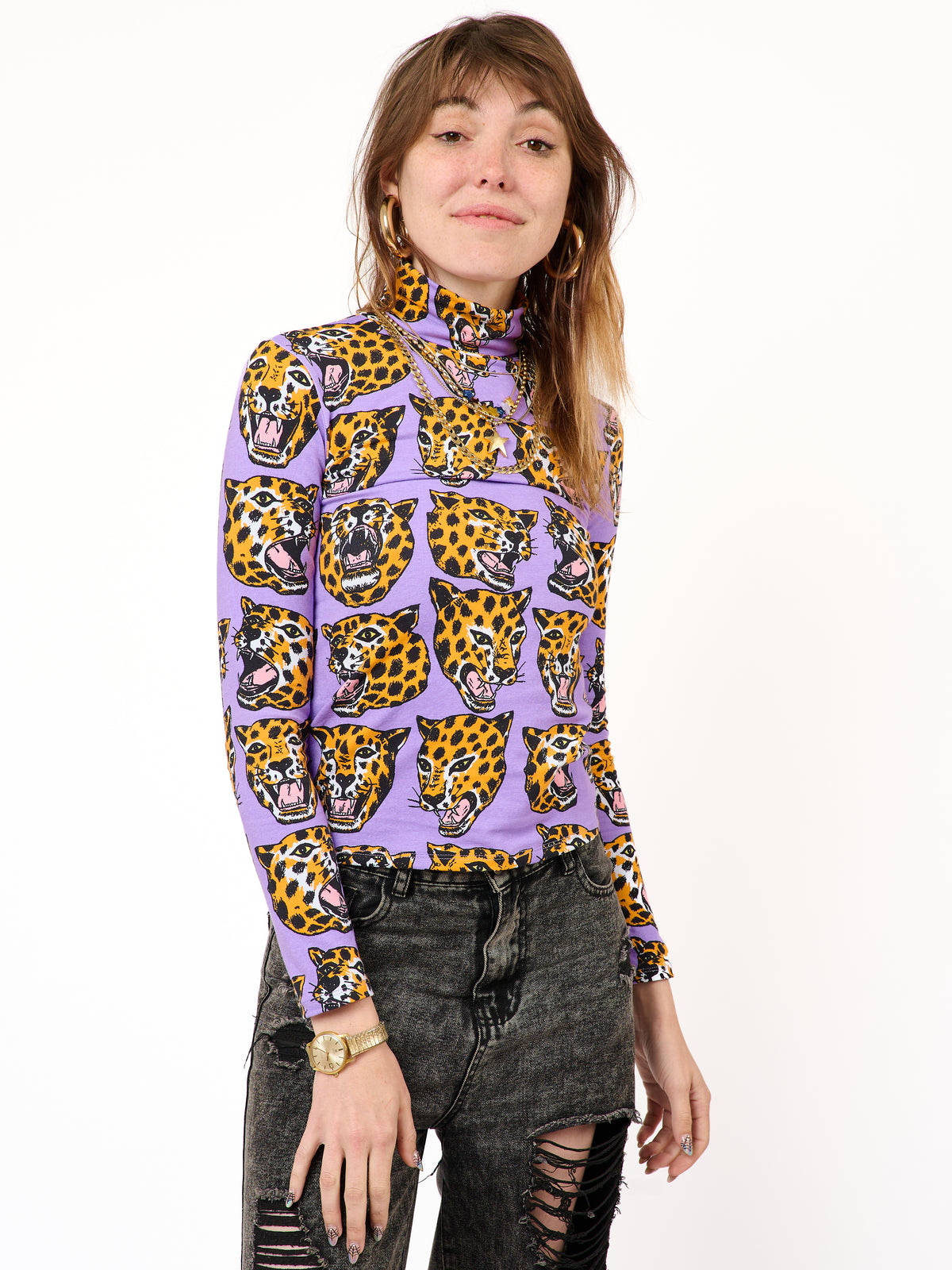 Turtleneck Cheetah Head