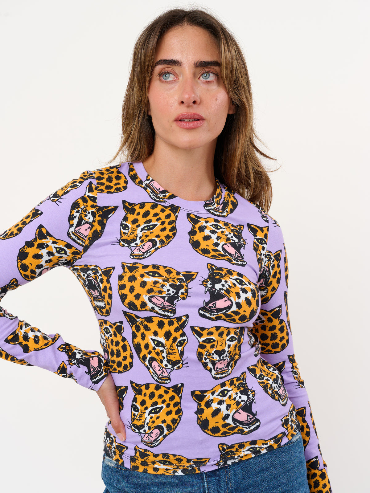 Long Sleeve Tee Cheetah Head