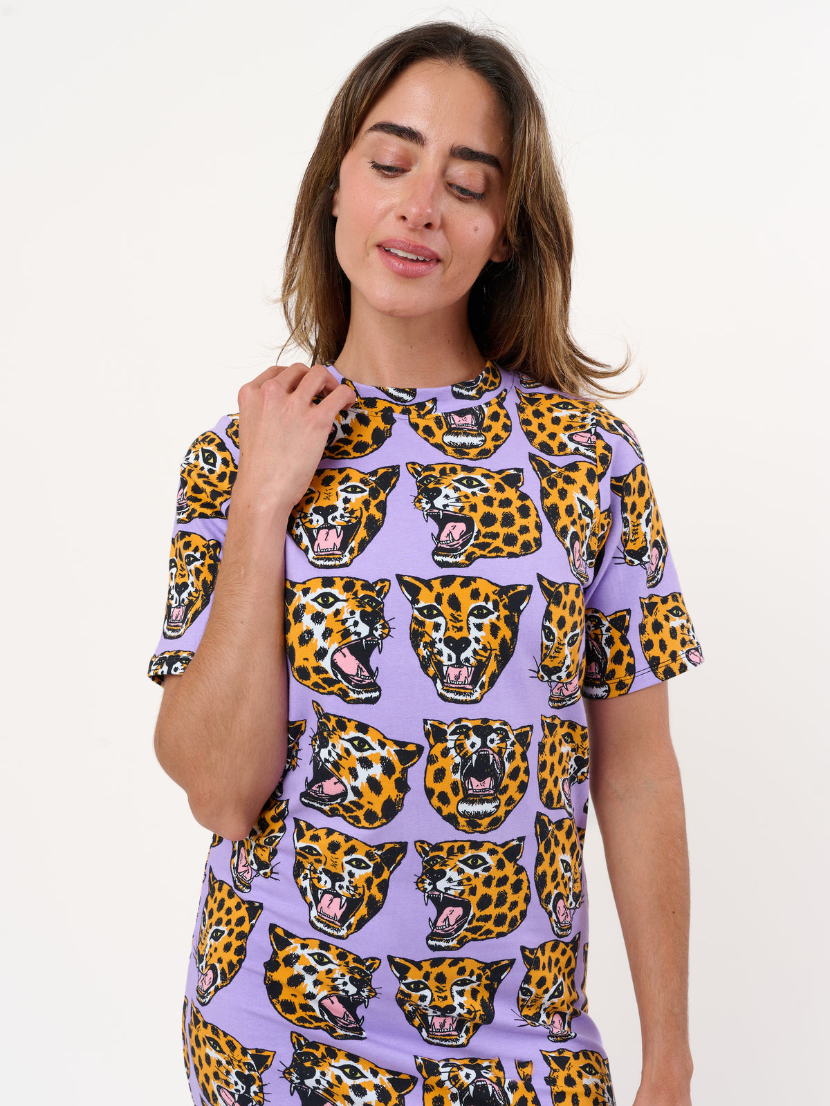 Jersey Maxi Dress Cheetah head