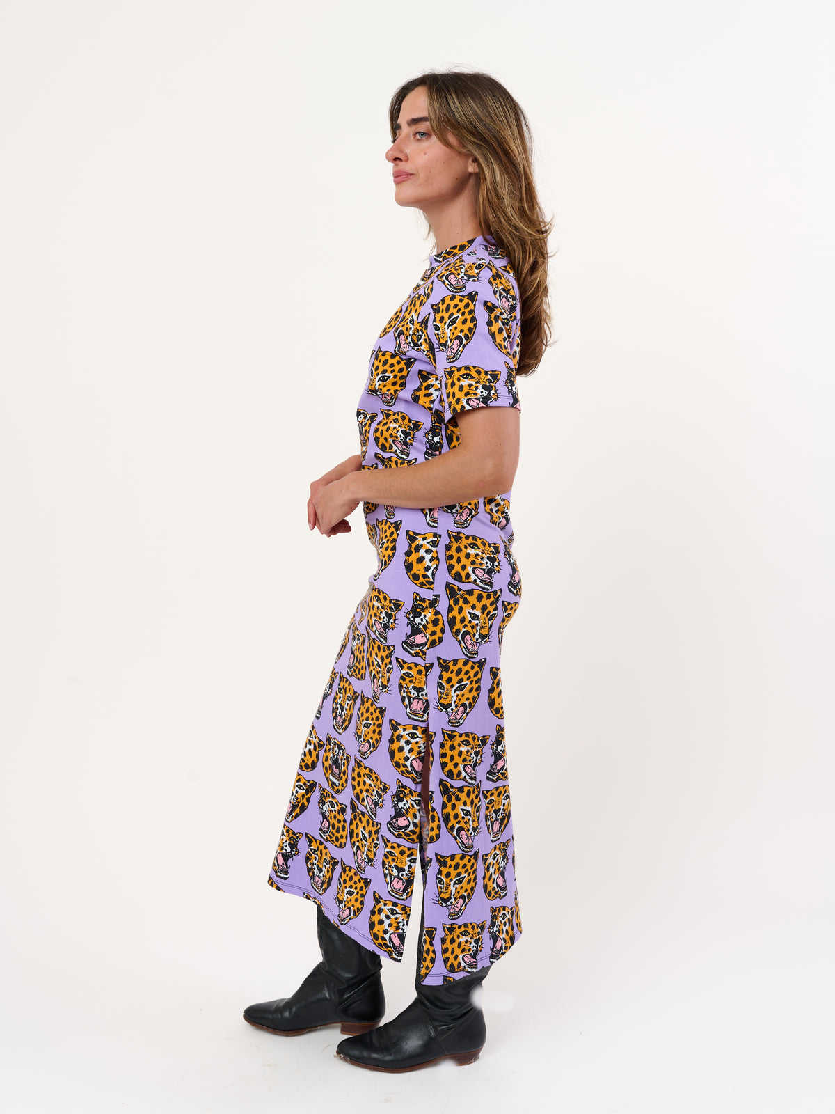 Jersey Maxi Dress Cheetah head