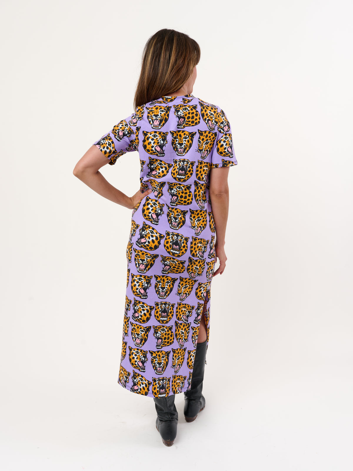 Jersey Maxi Dress Cheetah head
