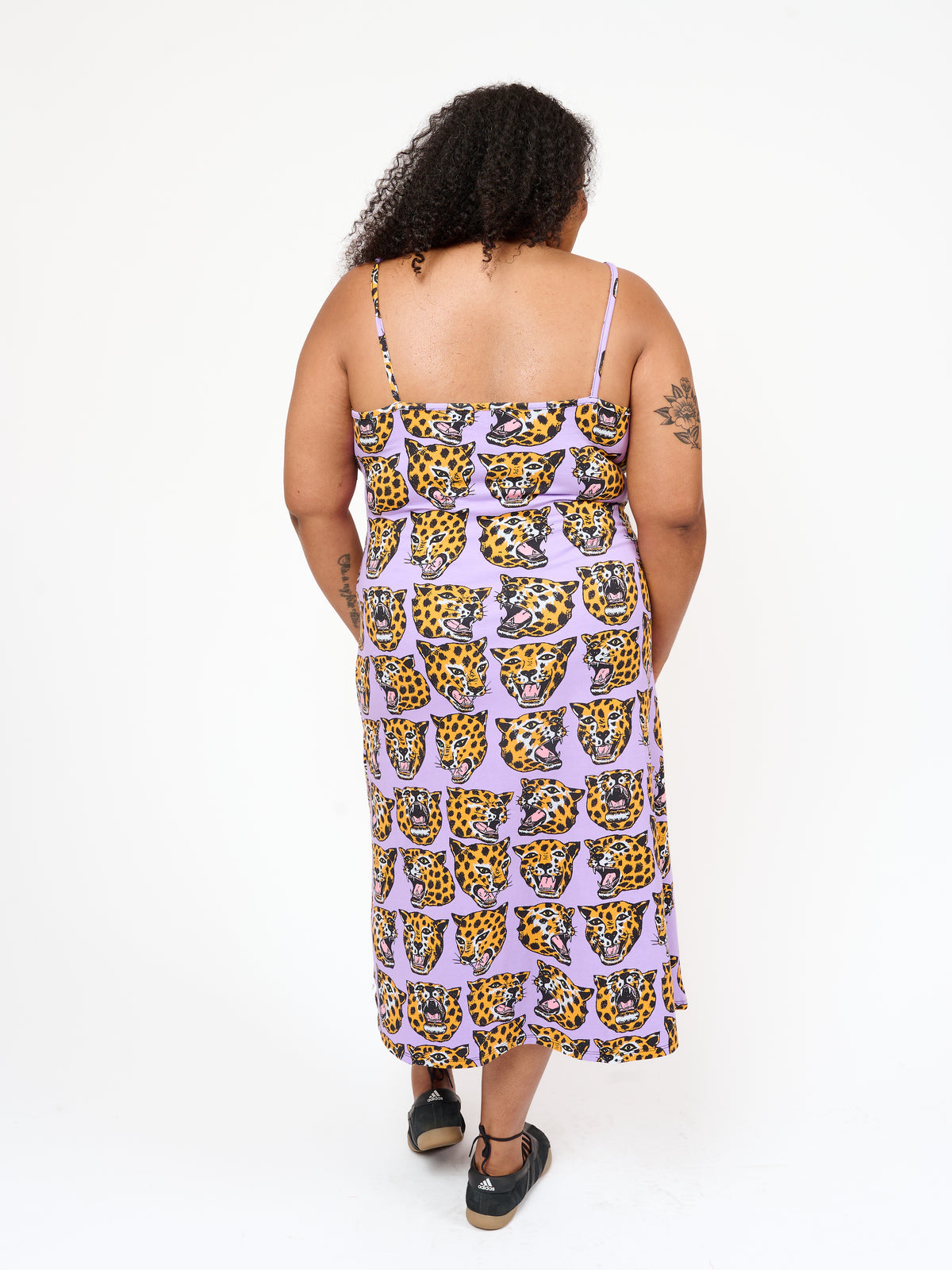 Spaghetti Slip Dress Cheetah Head