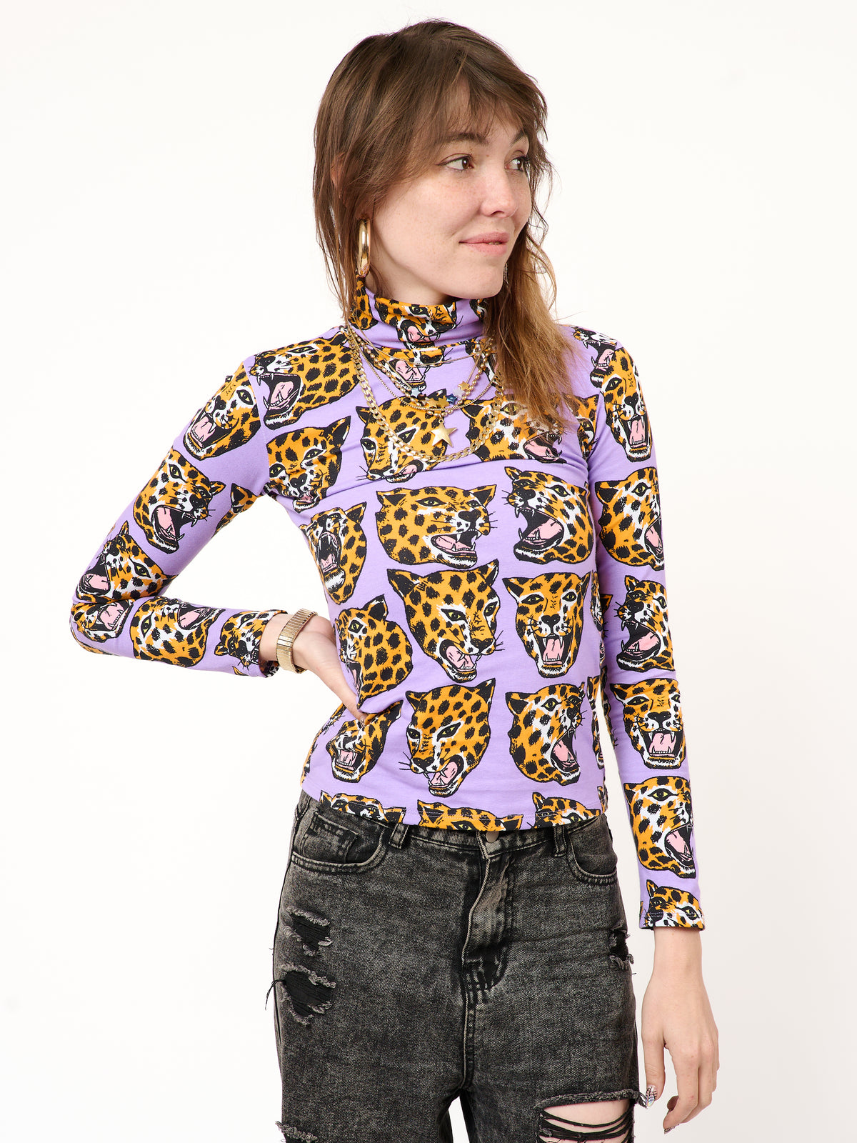 Turtleneck Cheetah Head