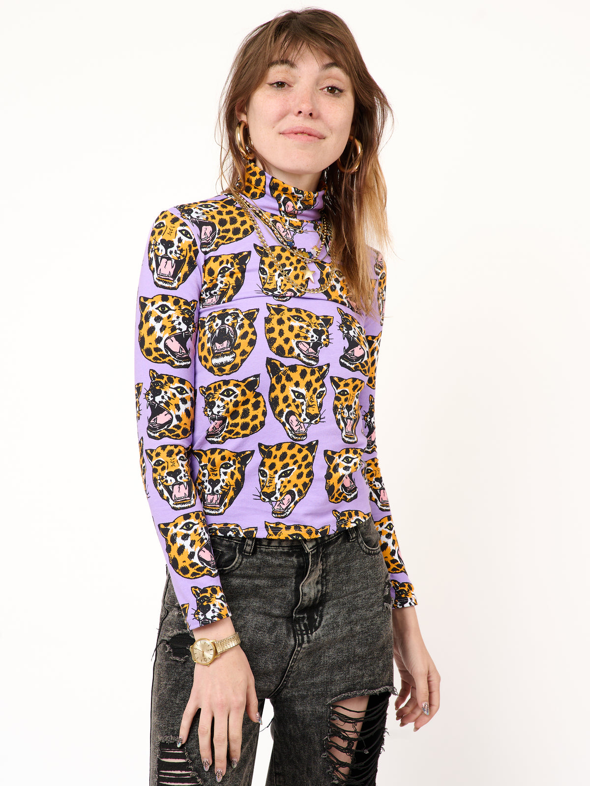 Turtleneck Cheetah Head