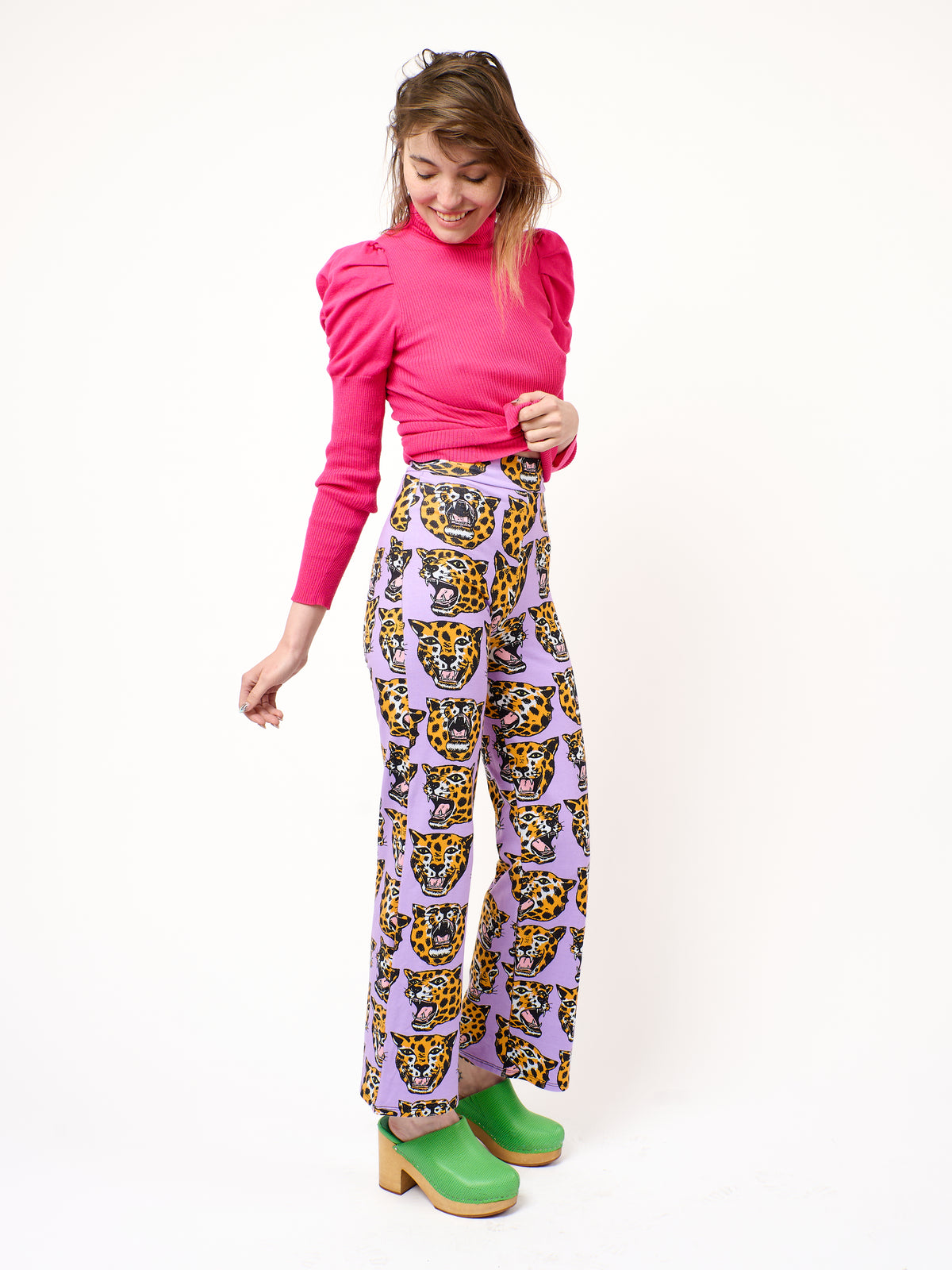 Palazzo Pant Cheetah Head
