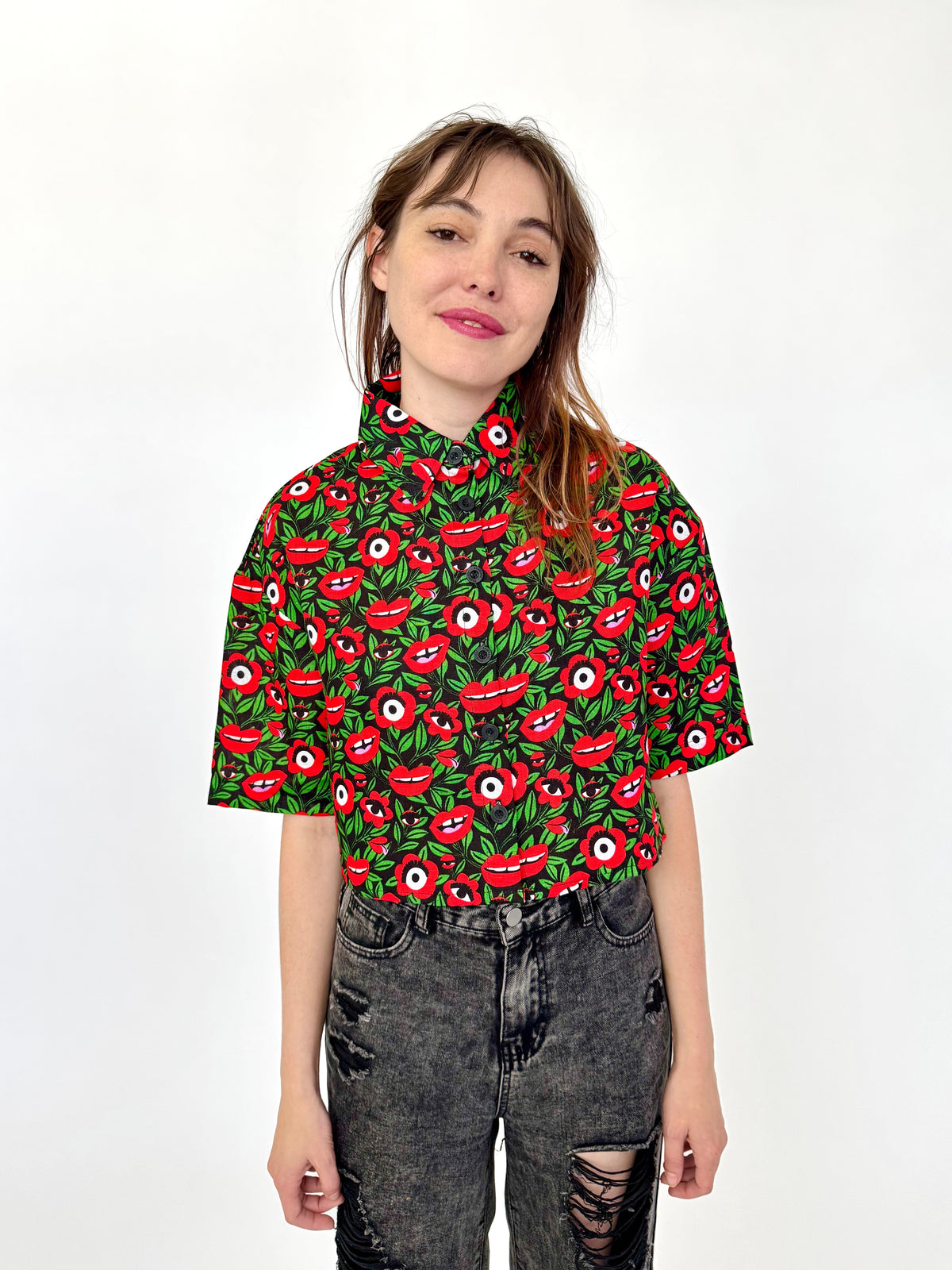 Linen Olivia Top Poison Ivy