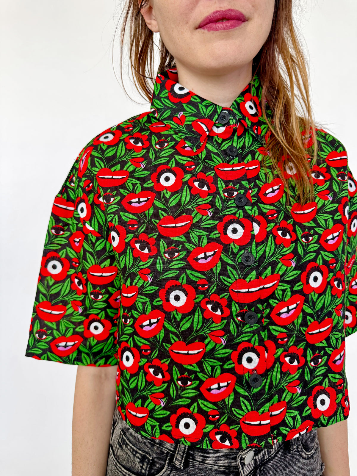 Linen Olivia Top Poison Ivy