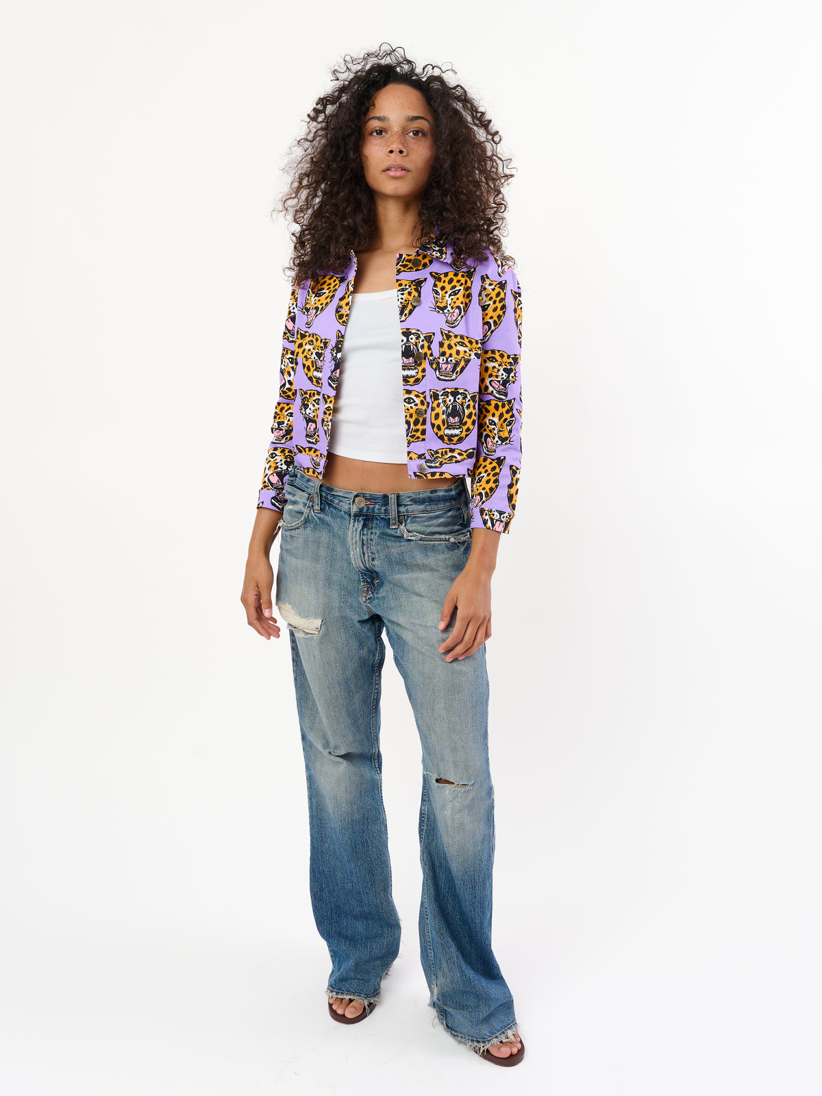 Twill Shorty Jacket Cheetah Head