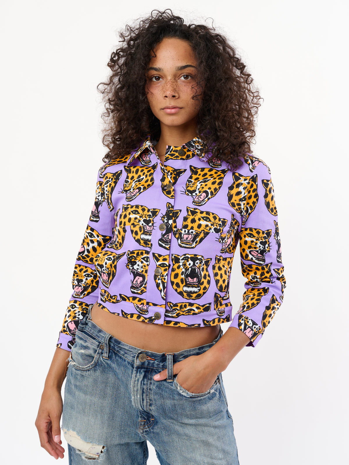 Twill Shorty Jacket Cheetah Head