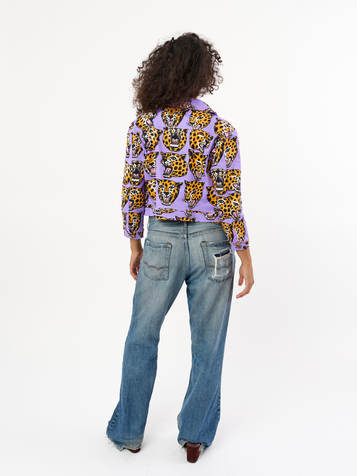 Twill Shorty Jacket Cheetah Head