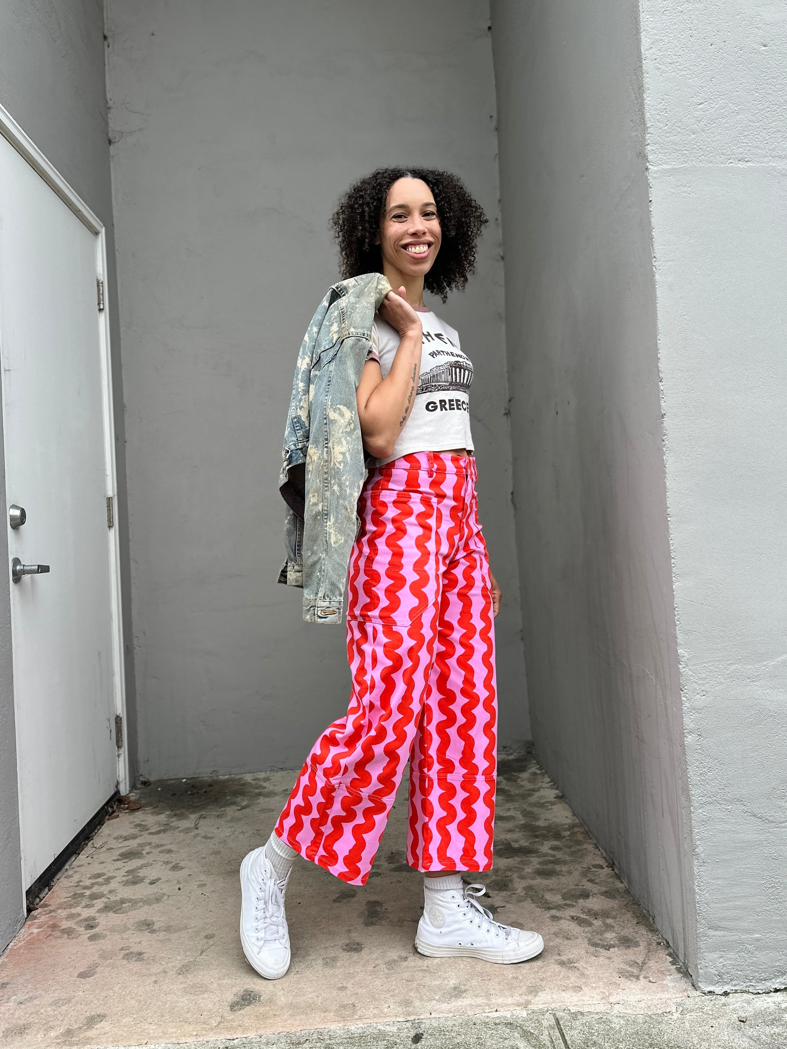 Skater Pant Pink Squiggle