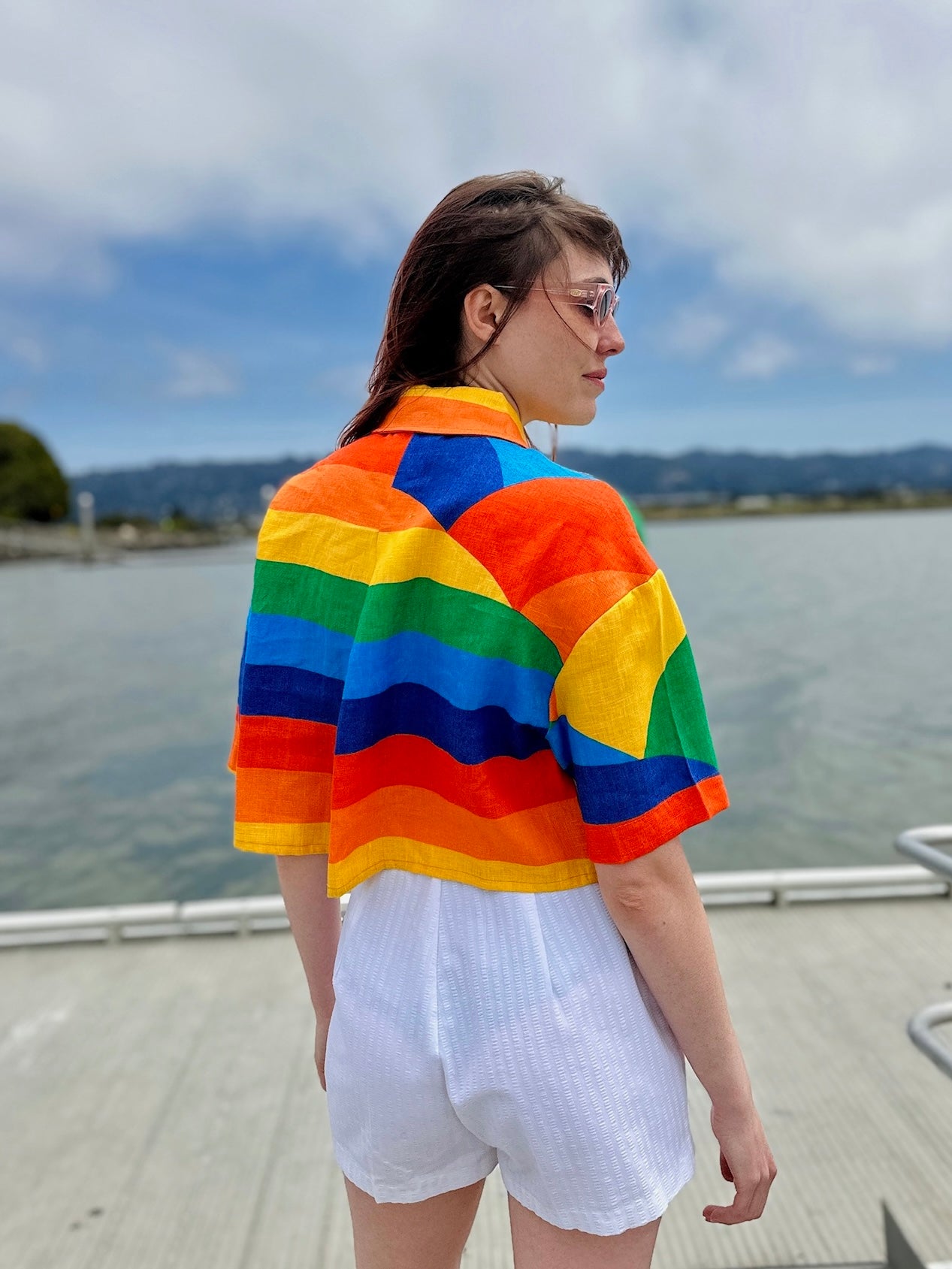 Linen Olivia Top Sunset Valley