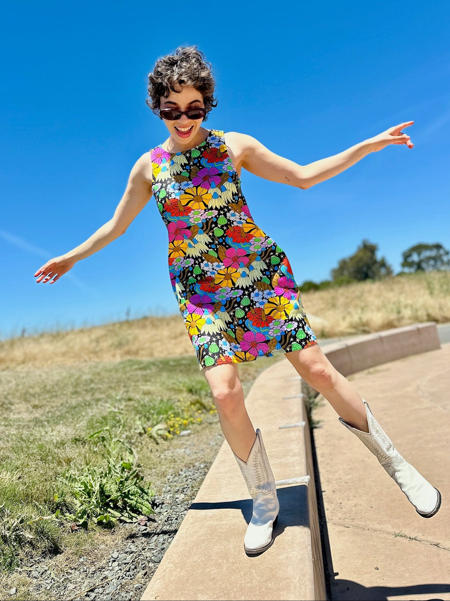Linen Romy Dress Cosmic Floral