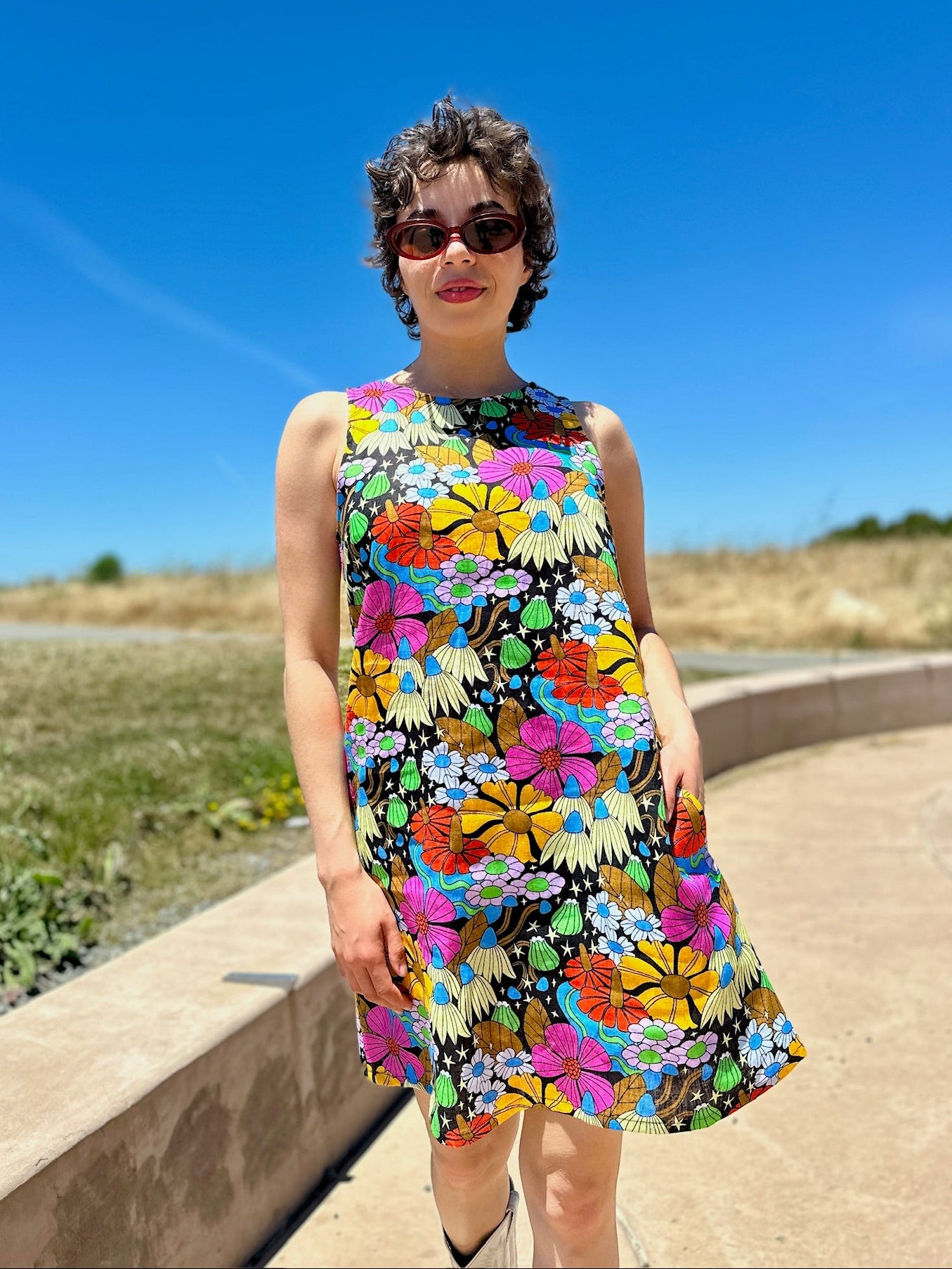 Linen Romy Dress Cosmic Floral
