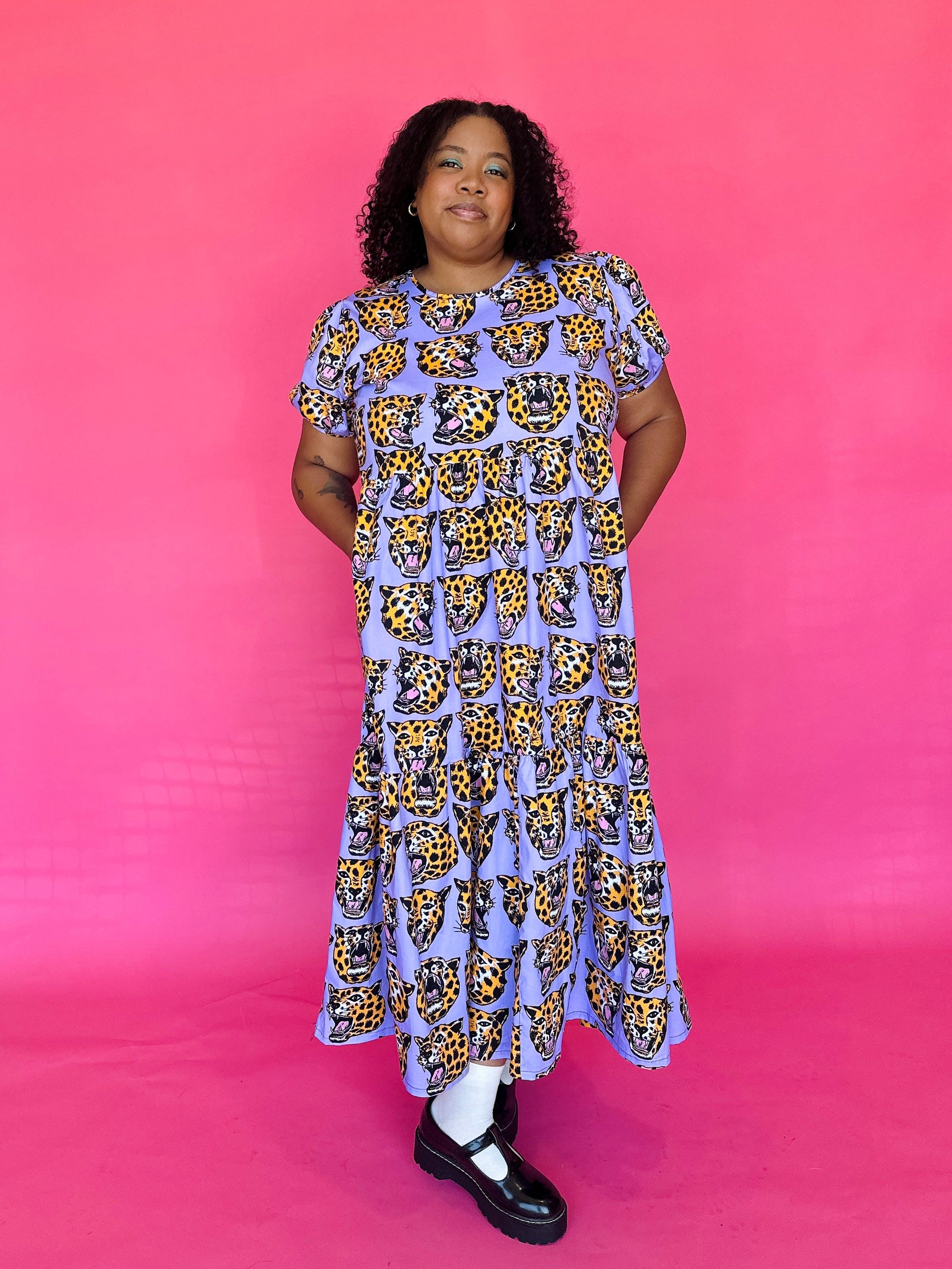 Inanna Dress Cheetah Head