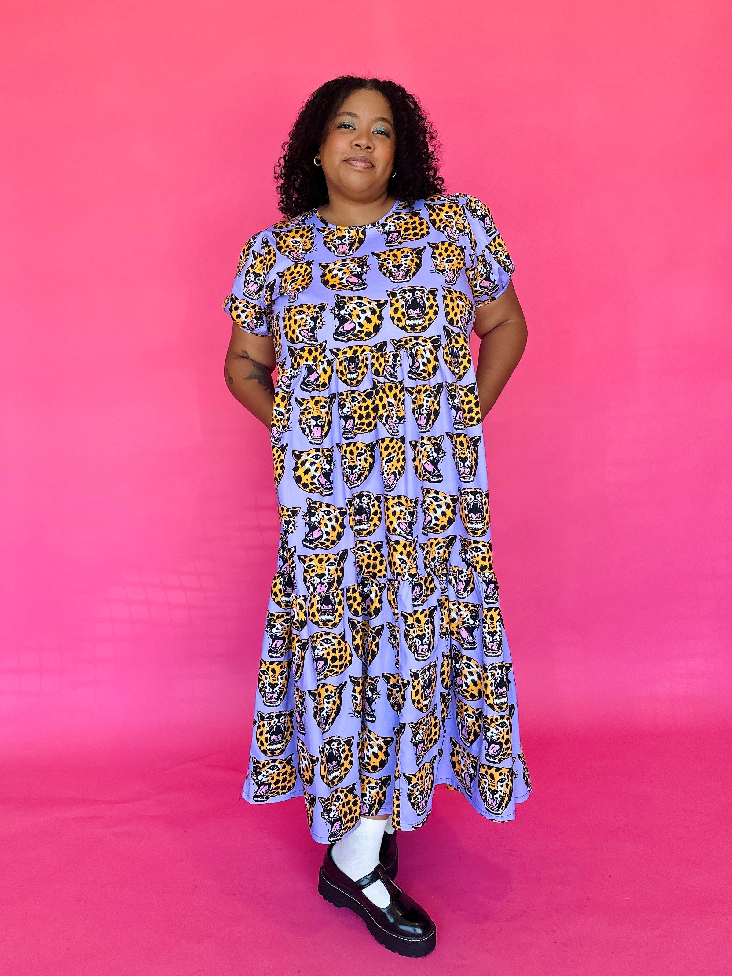 Inanna Dress Cheetah Head