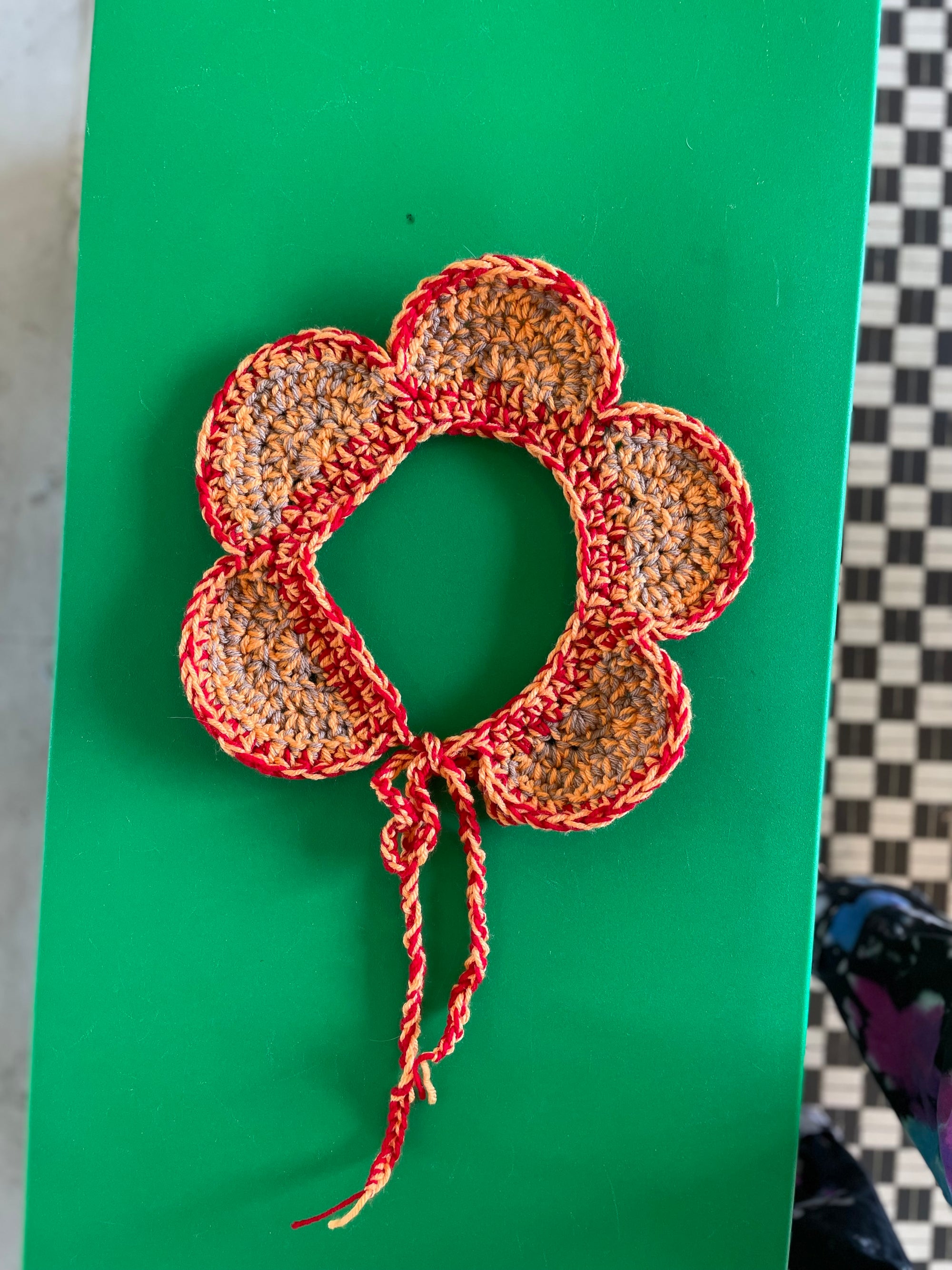 Bev Made Flower Petal Collar Orange Blossom