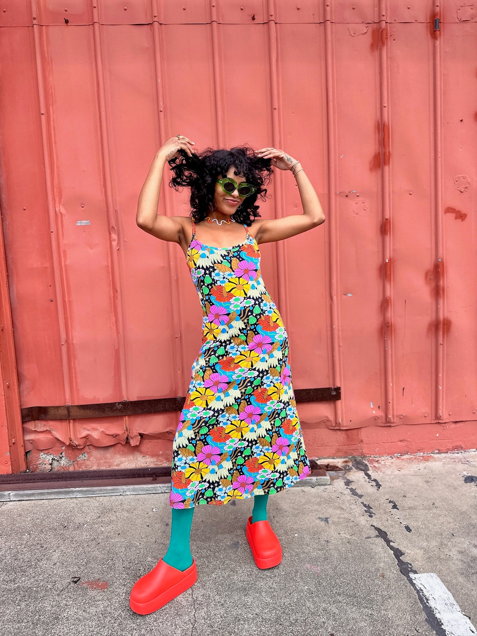 Spaghetti Slip Dress Cosmic Floral