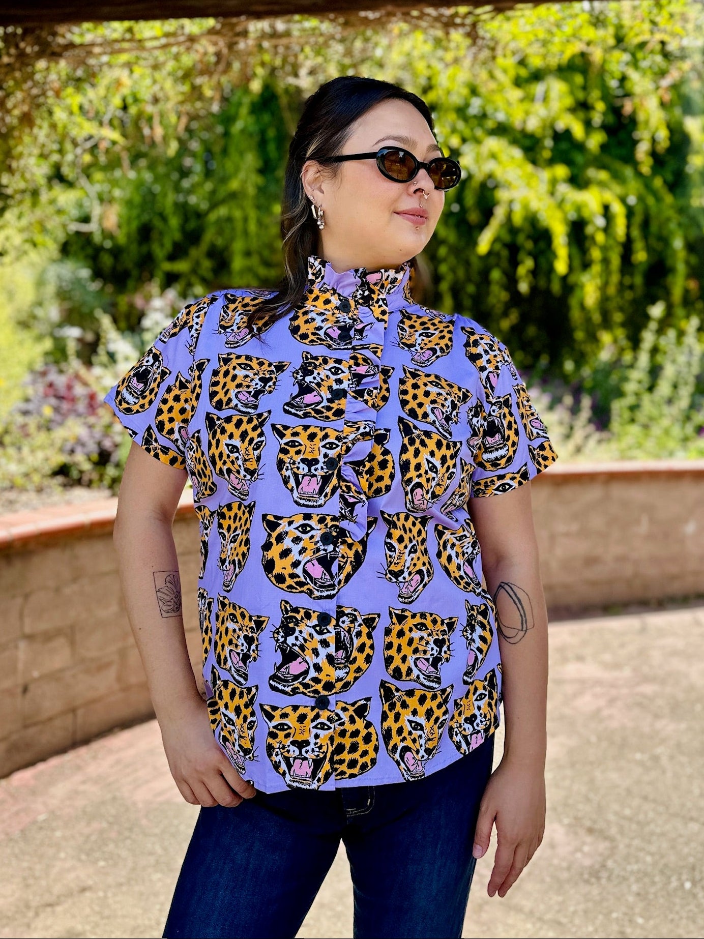 Francesca Top Cheetah Head
