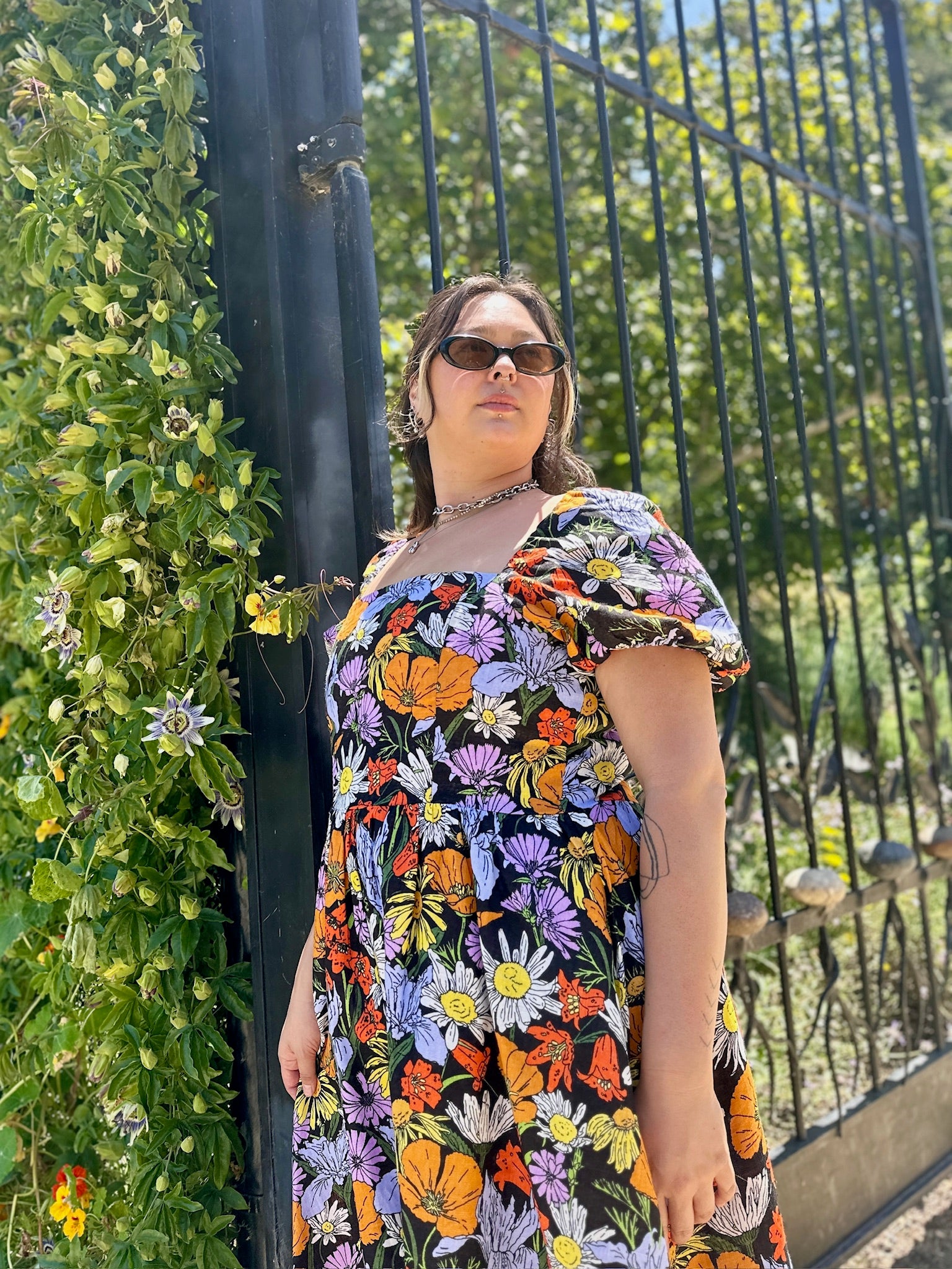 Linen Princess Dress Wildflowers