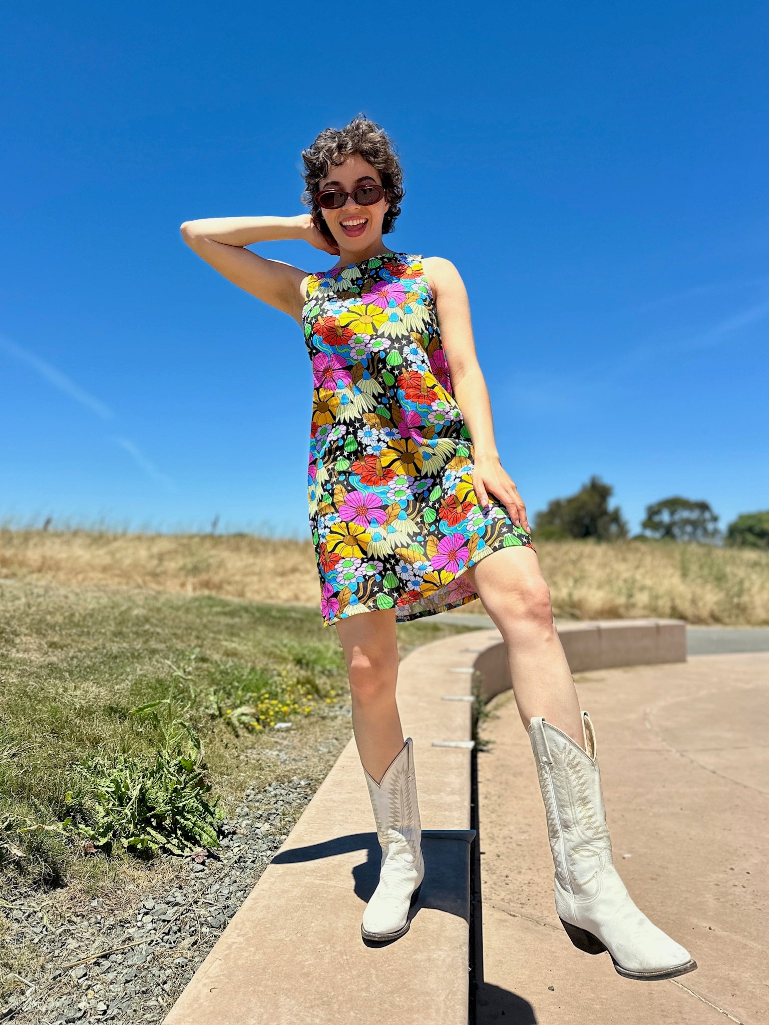 Linen Romy Dress Cosmic Floral