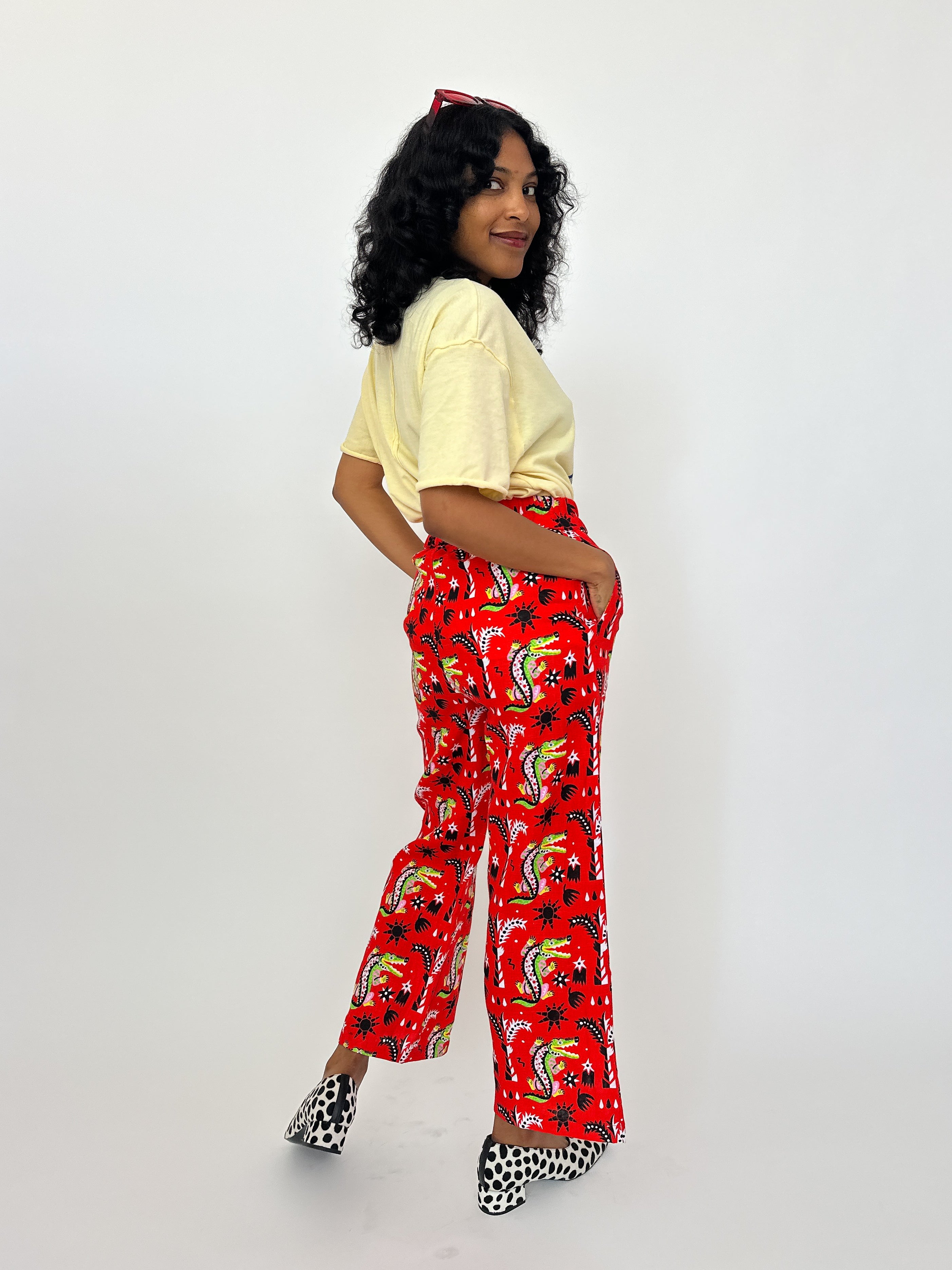 Linen Catalina Pant Crocodilo