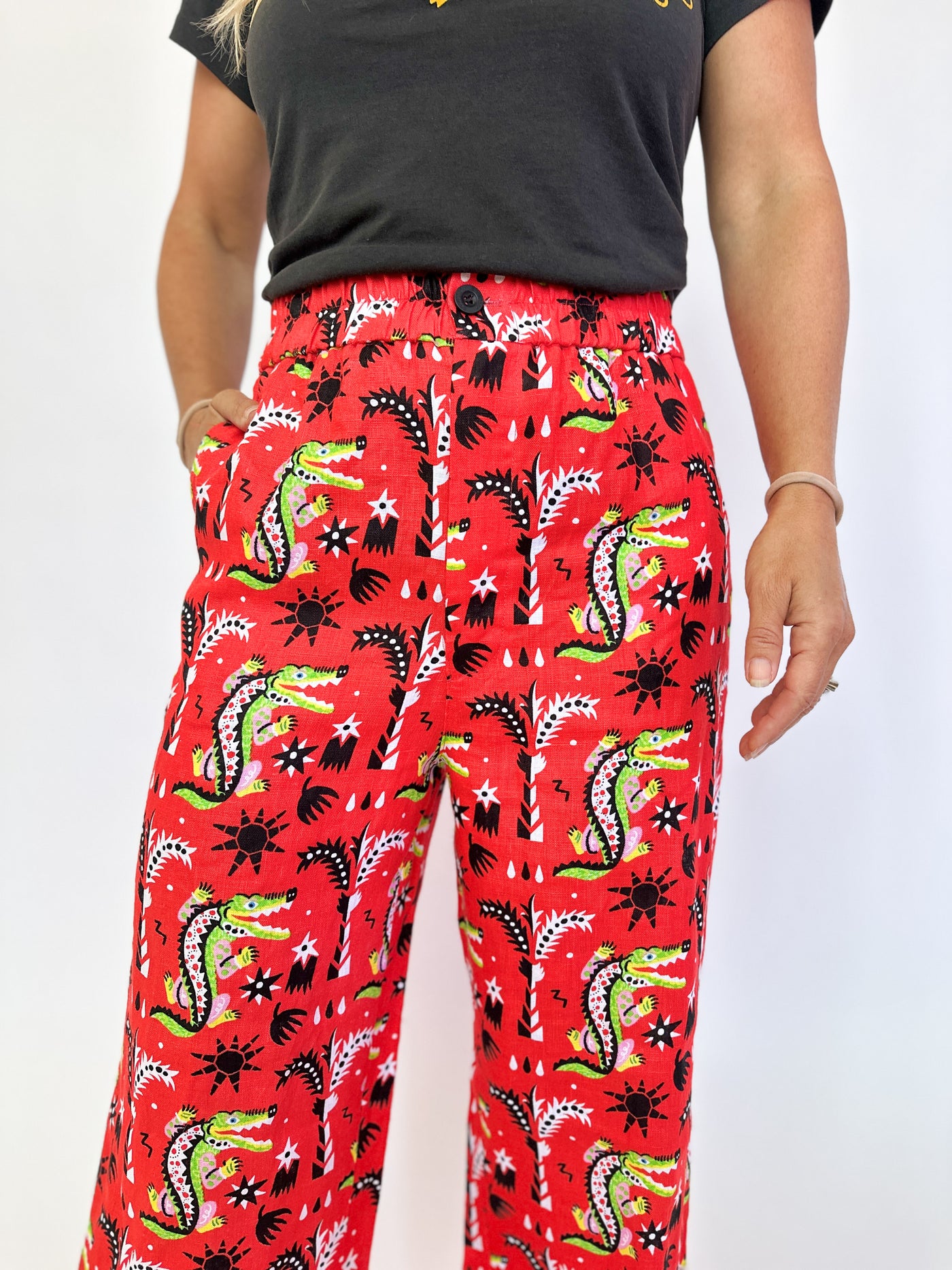 Linen Catalina Pant Crocodilo