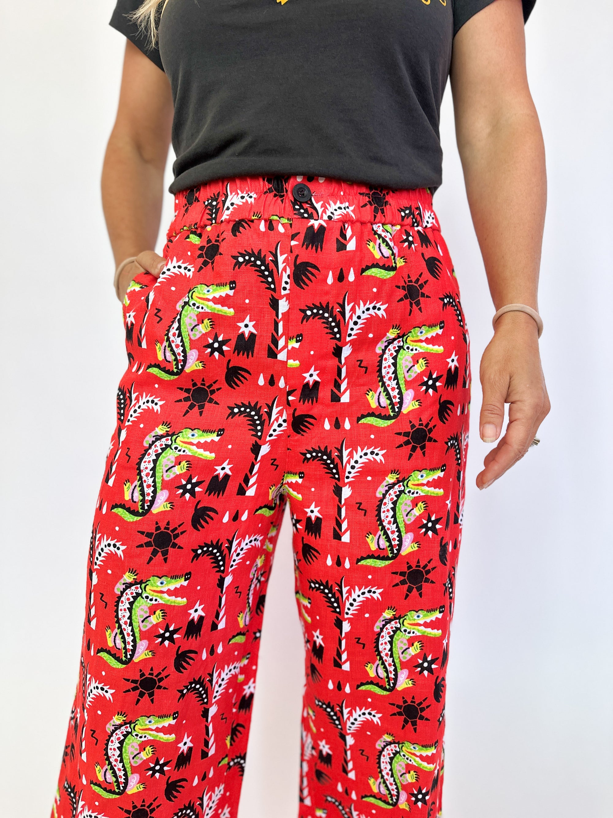 Linen Catalina Pant Crocodilo