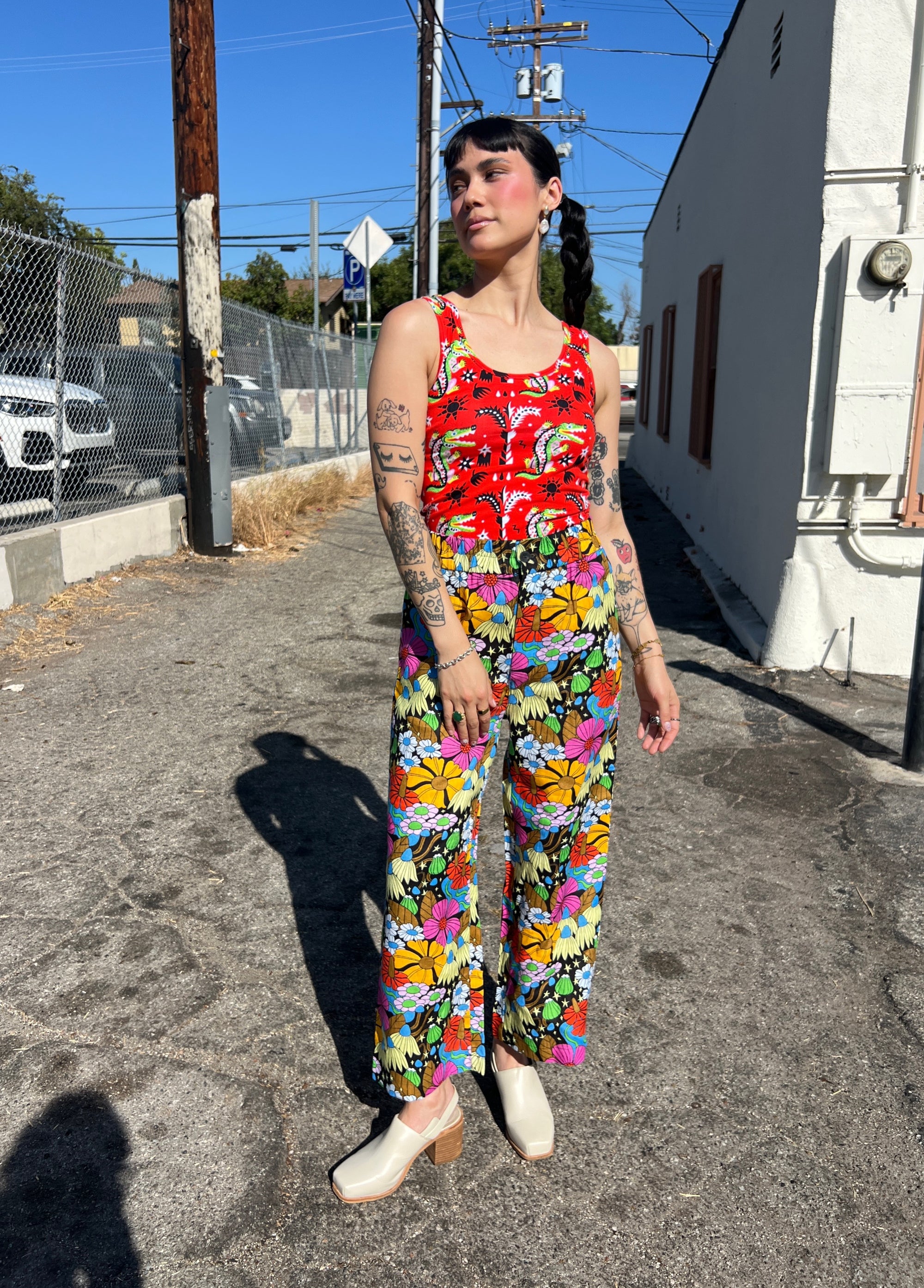 Linen Catalina Pant Cosmic Floral