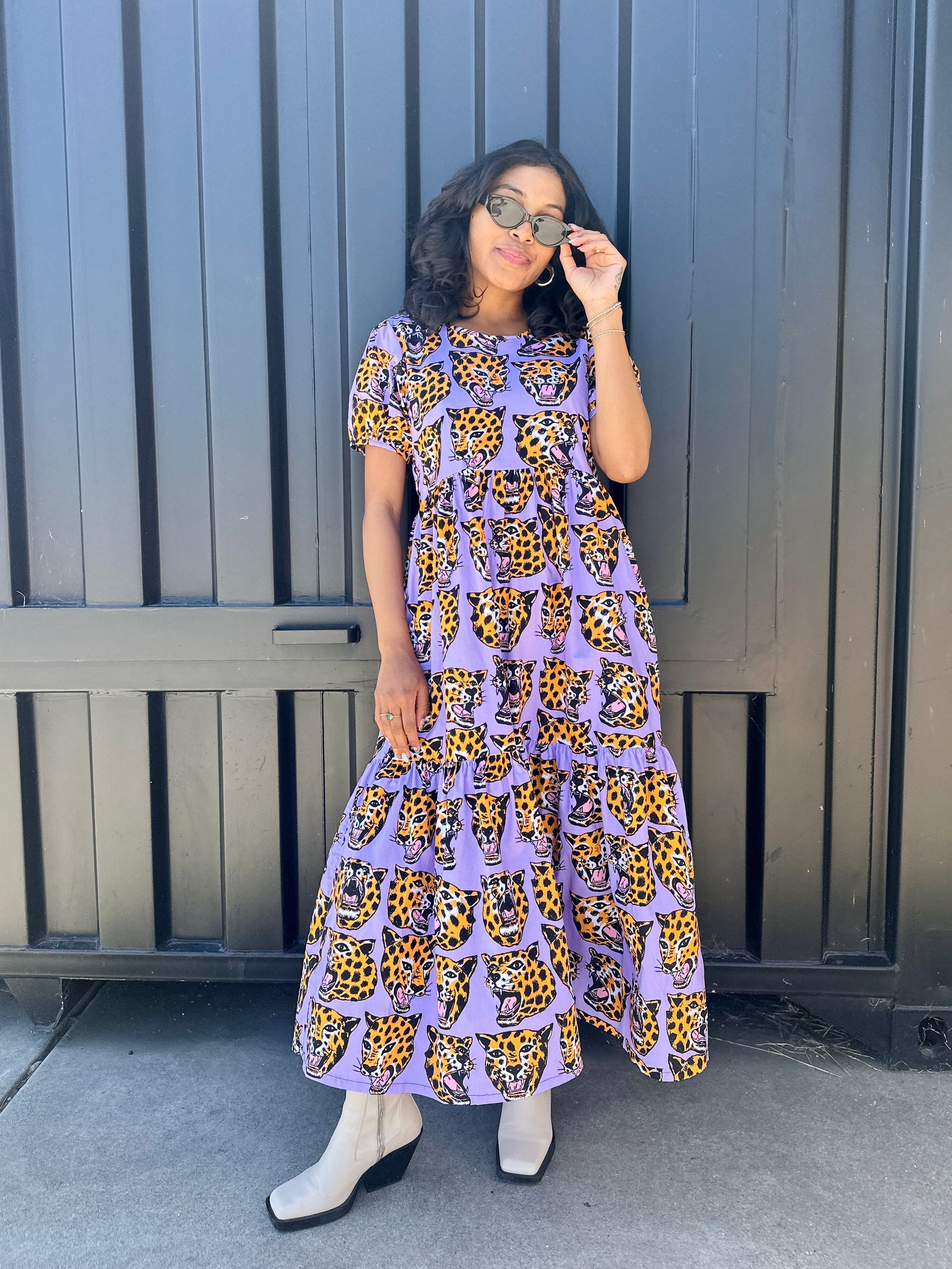 Inanna Dress Cheetah Head