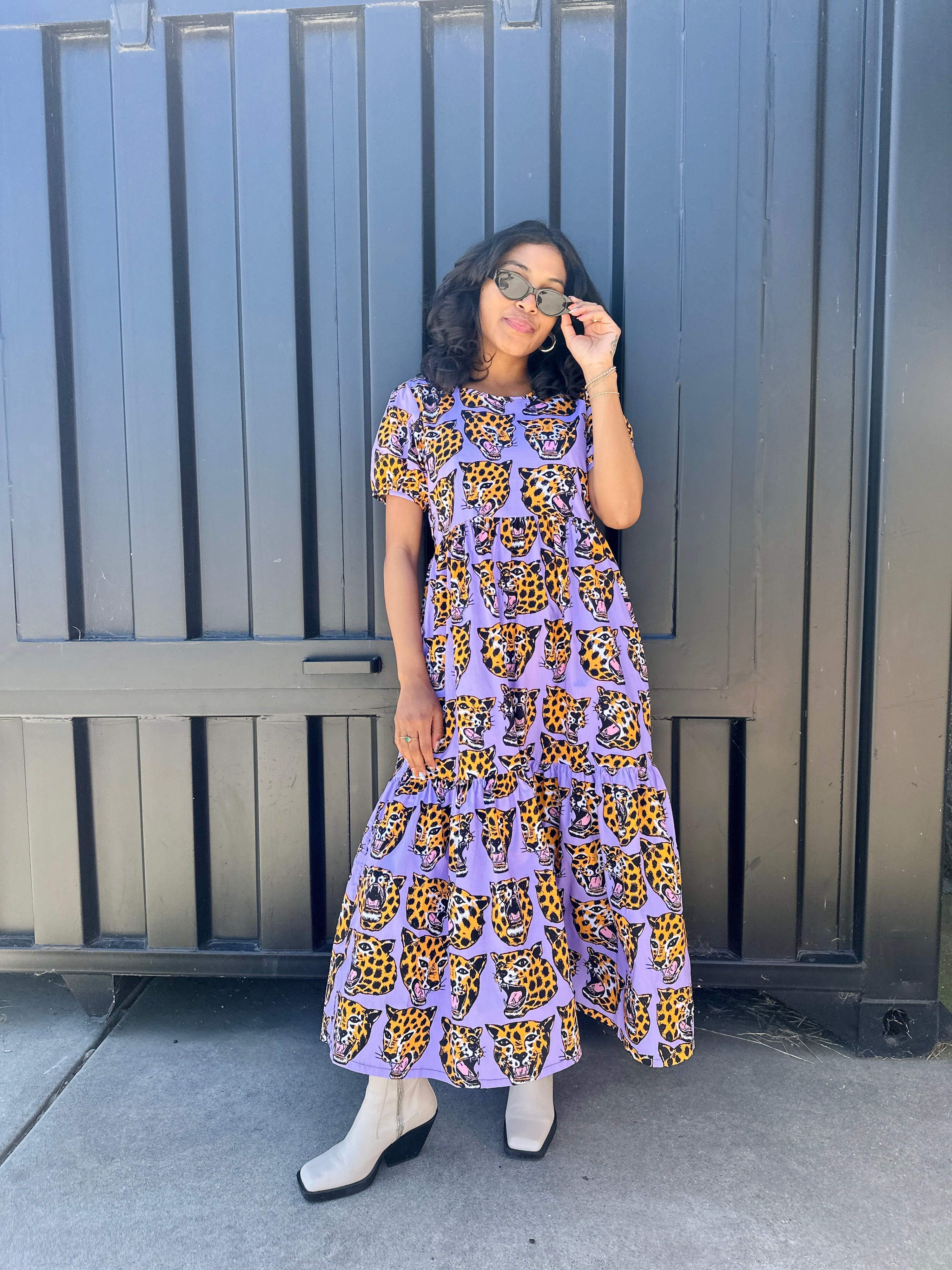 Inanna Dress Cheetah Head