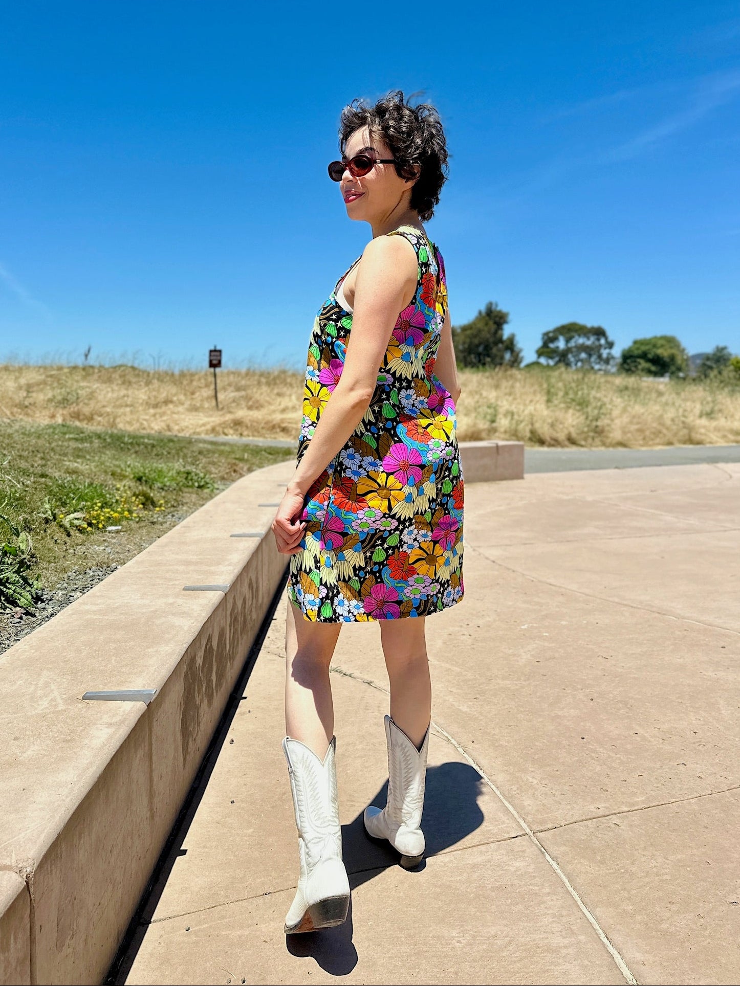 Linen Romy Dress Cosmic Floral