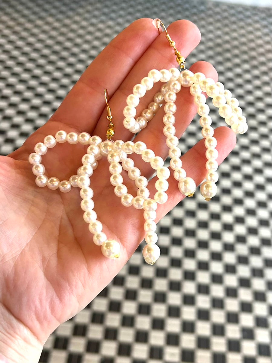 Pearl Bow Earrings