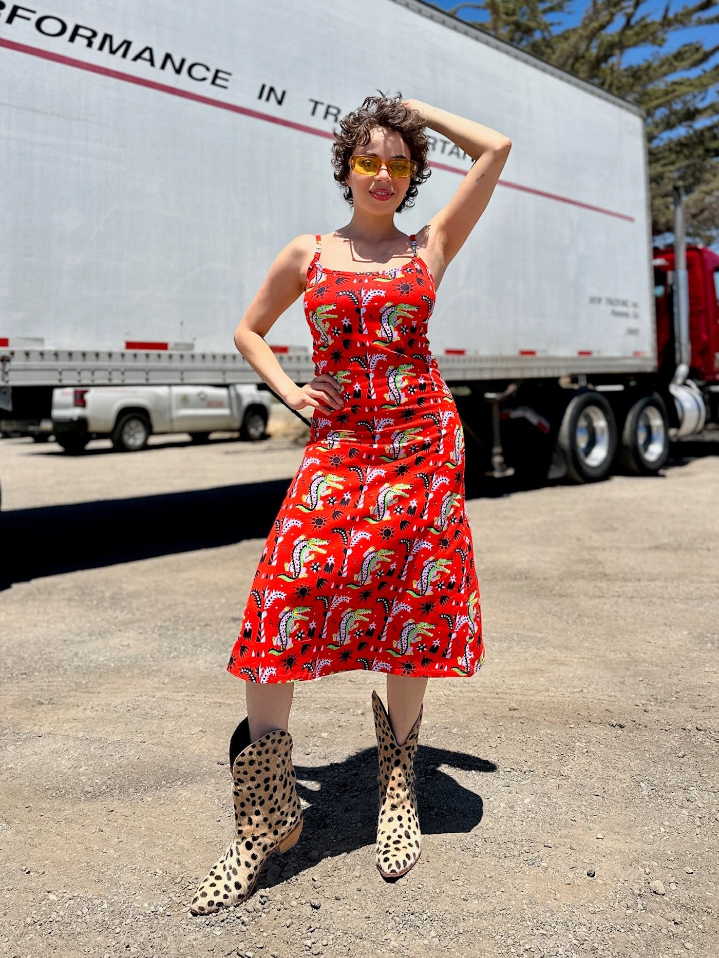 Spaghetti Slip Dress Crocodilo
