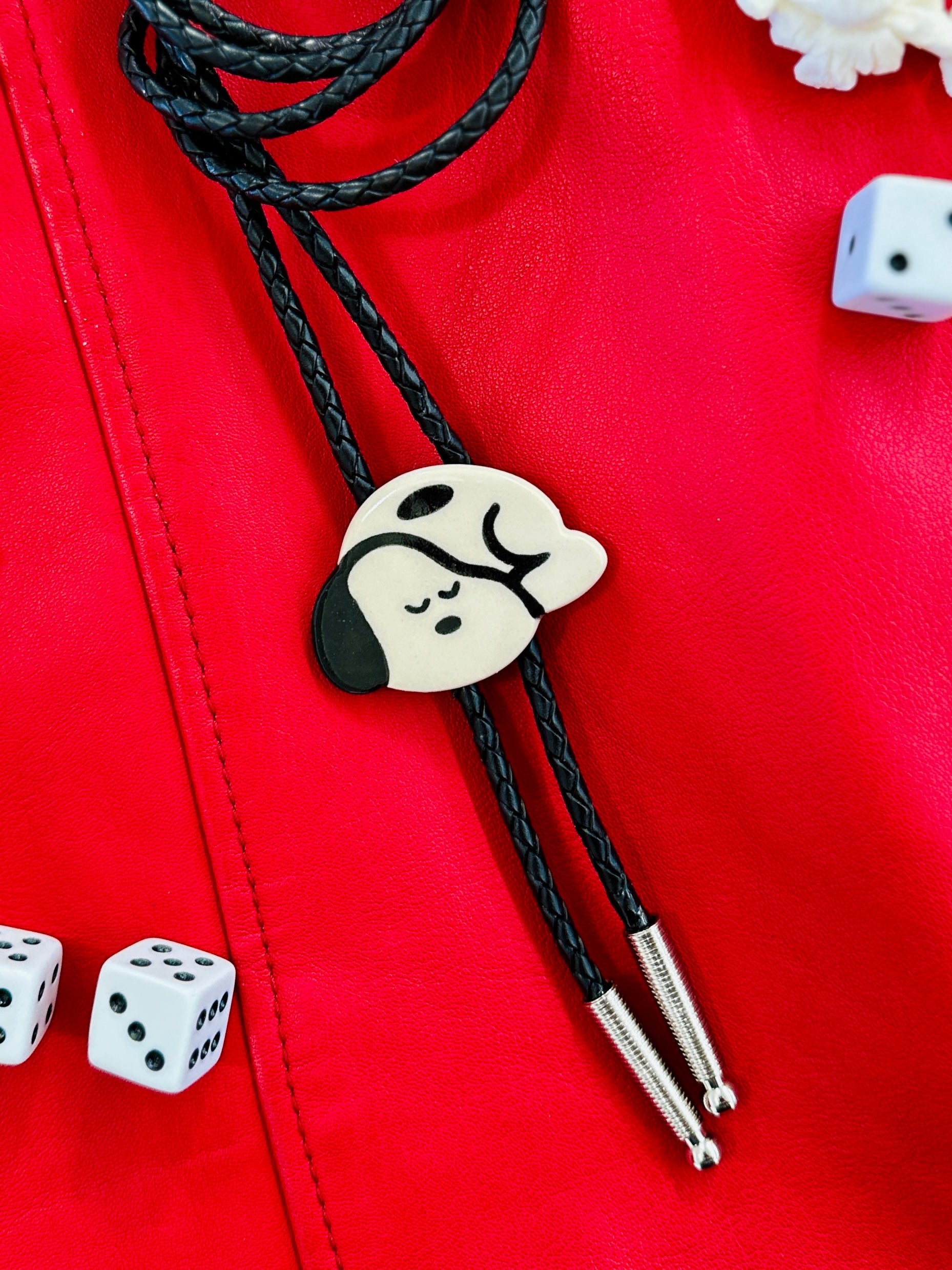 Baby Snoopy Ceramic Bolo Tie