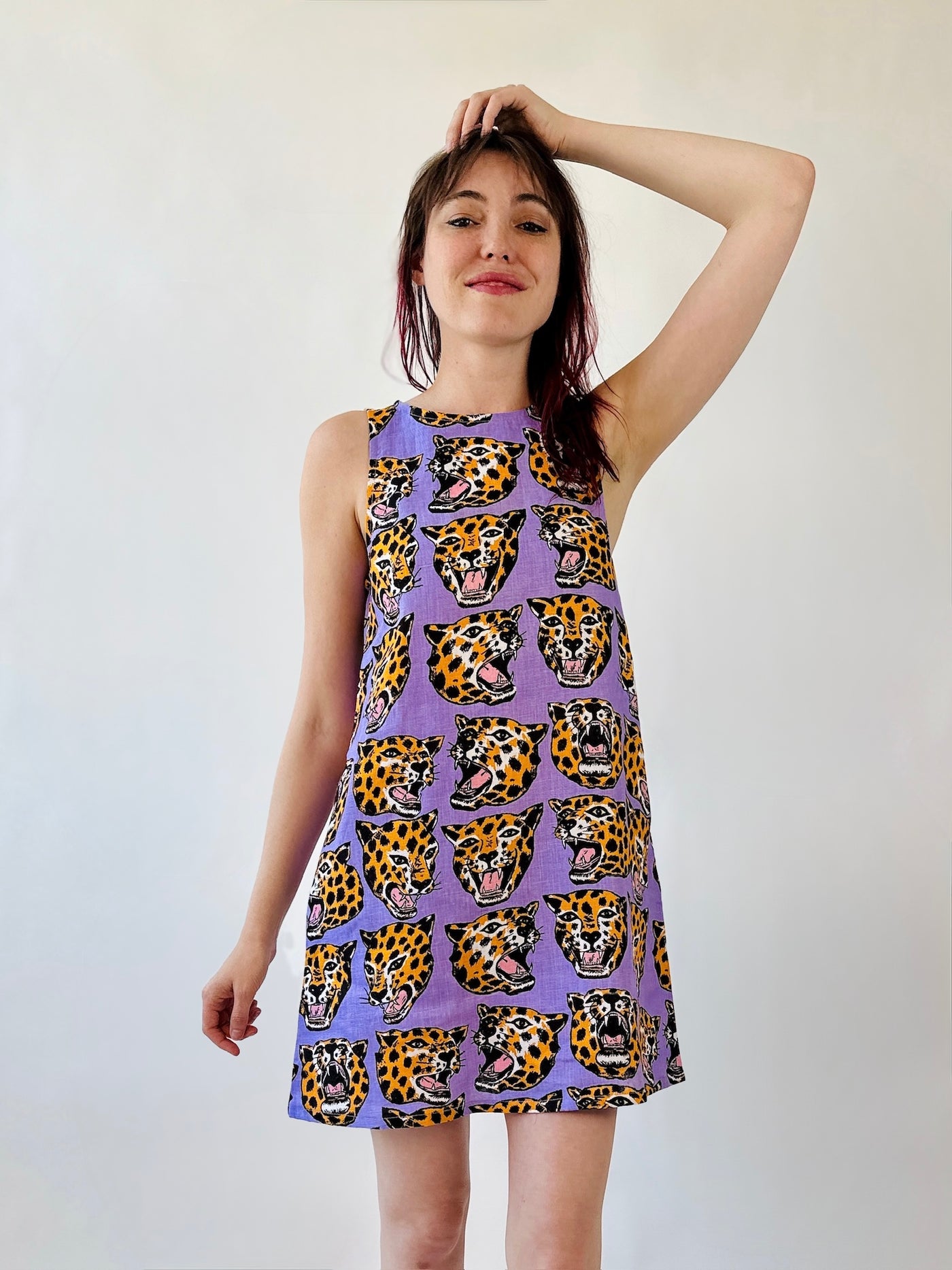 Linen Romy Dress Cheetah Head