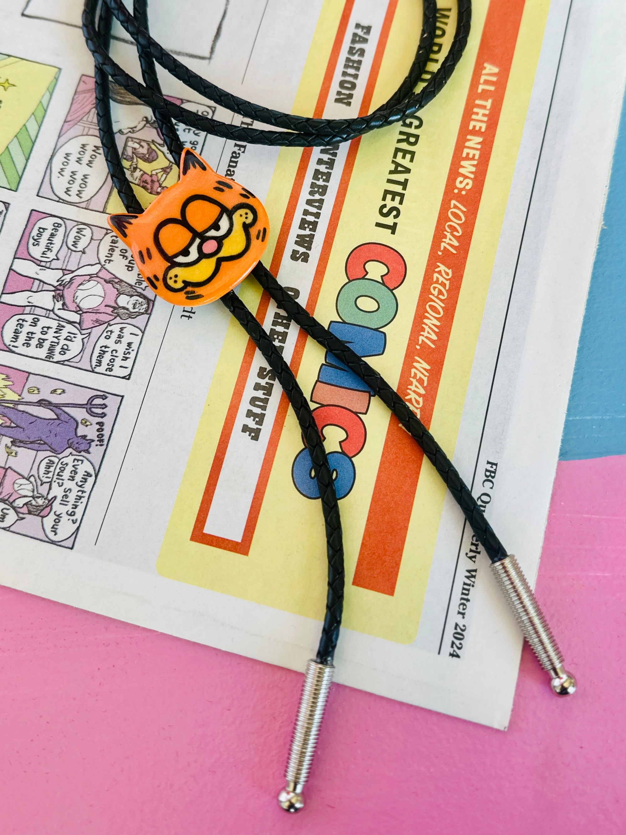 Bootleg Garf Ceramic Bolo Tie