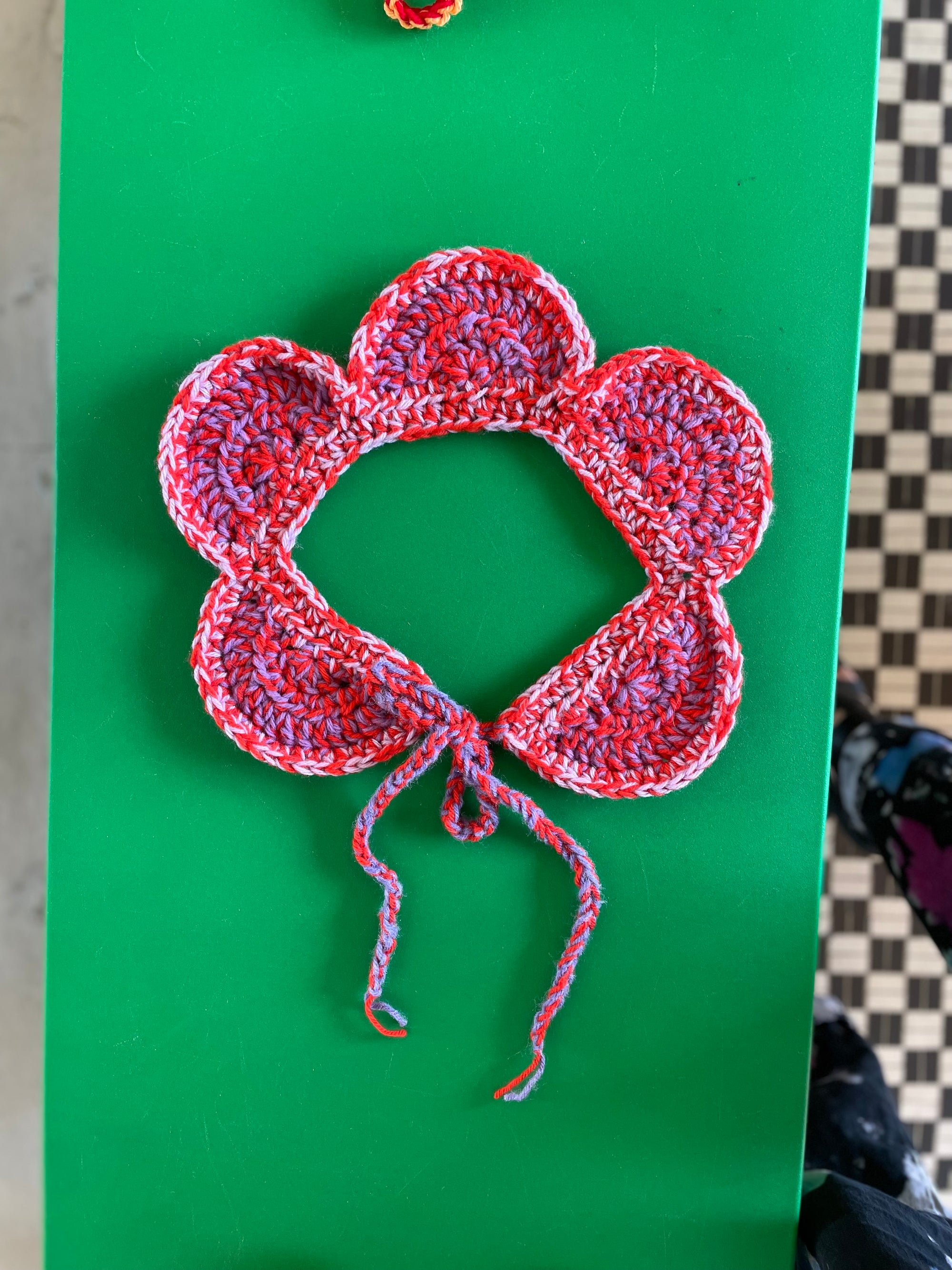 Bev Made Flower Petal Collar  Pink Taffy