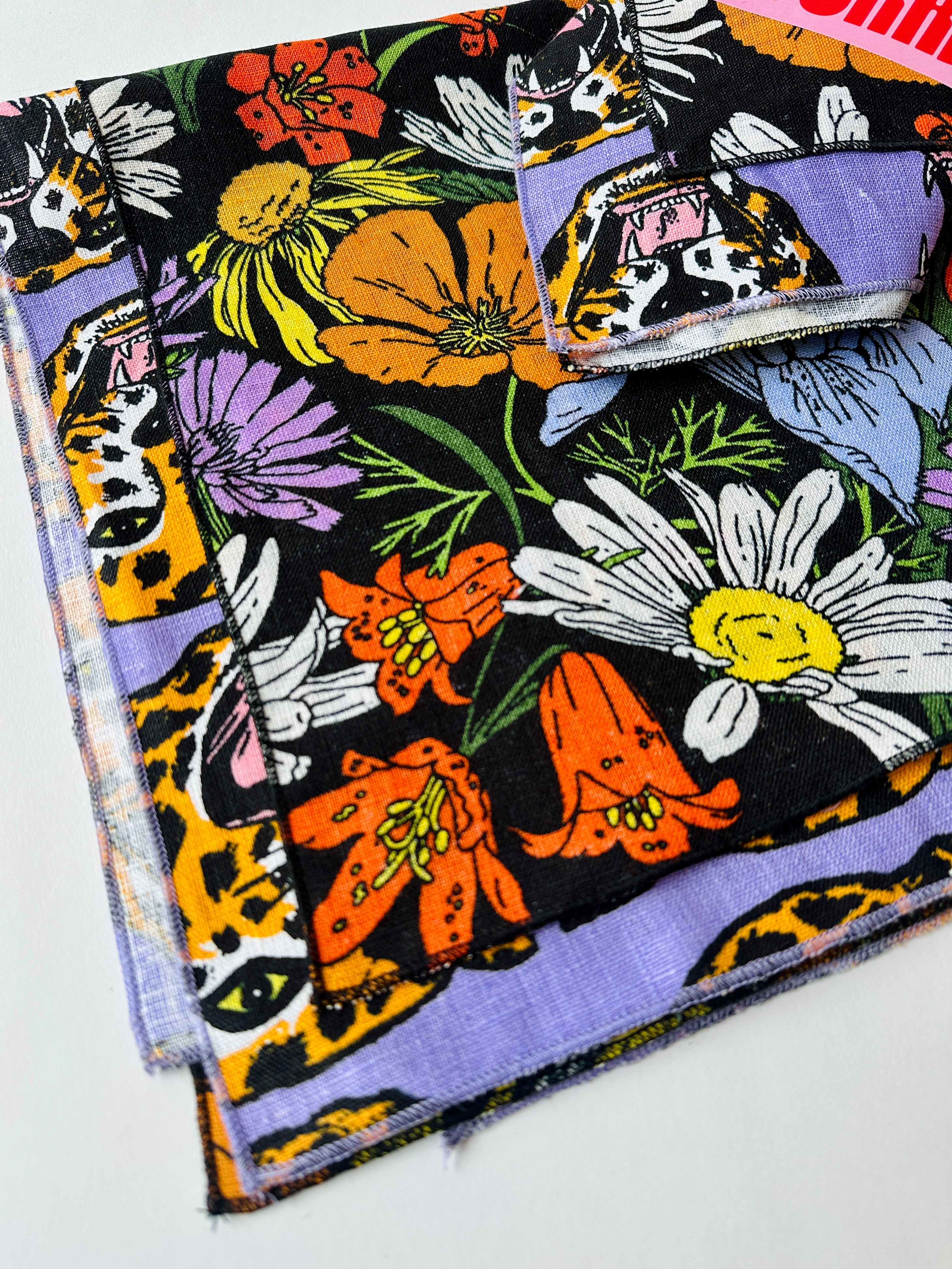 Linen Everything Cloth Set *Cheetah Head x Wildflowers*