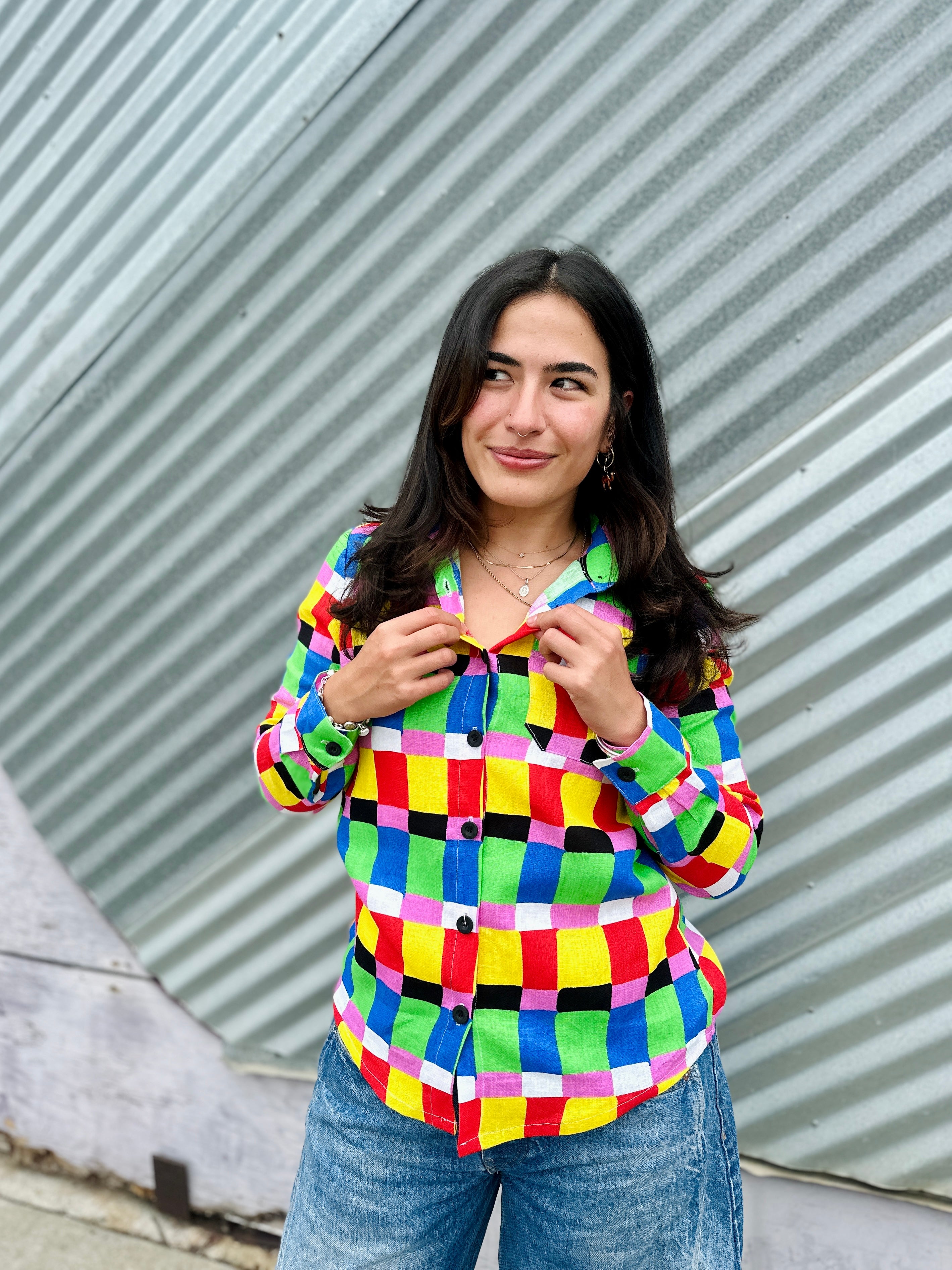 Classic Button Down Candy Weave