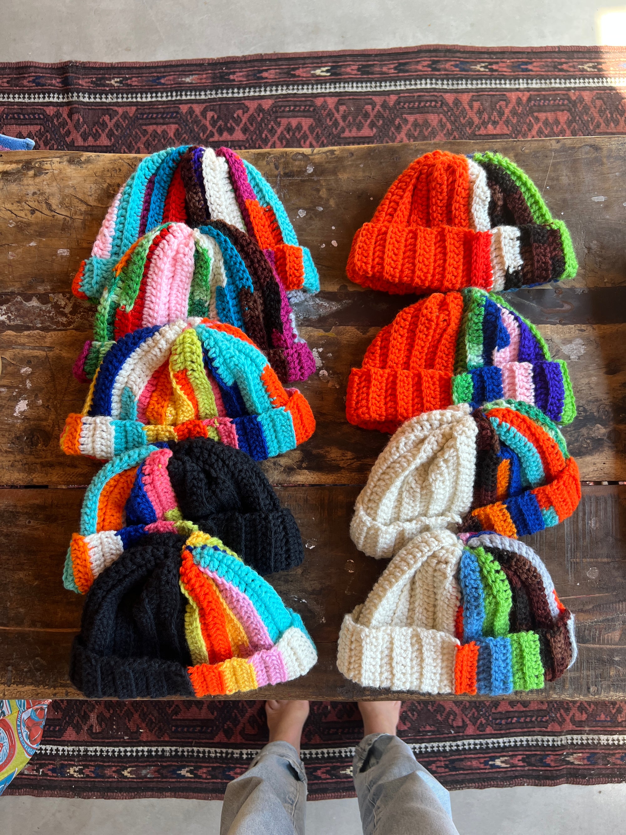 Bev Made two tone Scrap Beanie