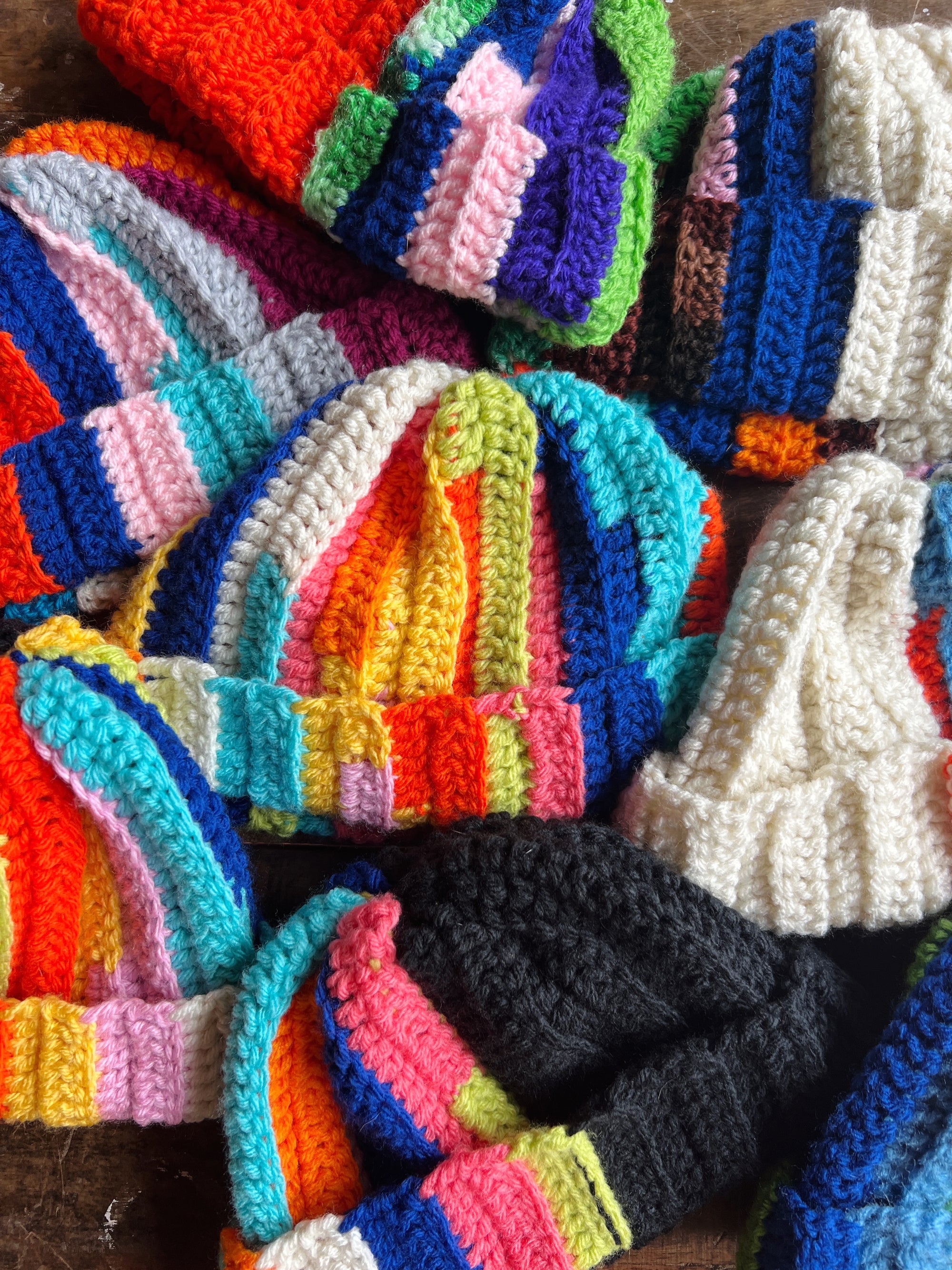 Bev Made two tone Scrap Beanie