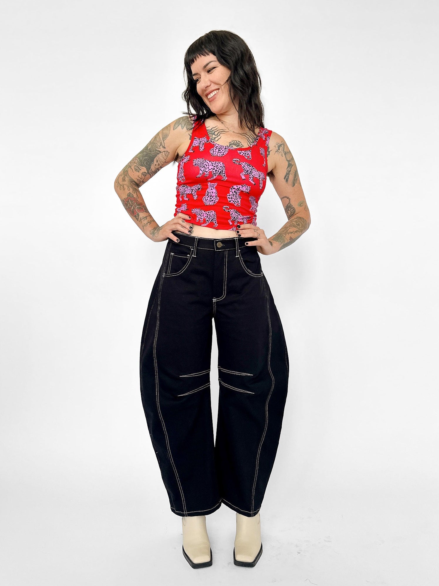 Barrel Pant Solid Black