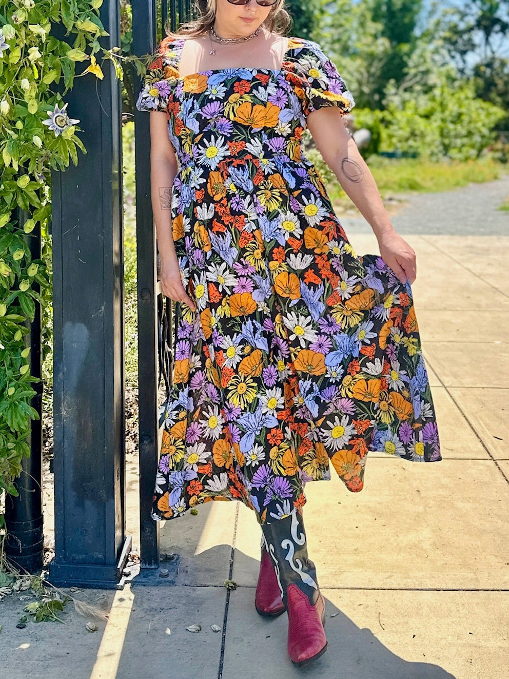 Linen Princess Dress Wildflowers