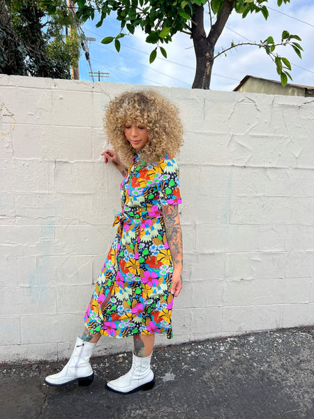 s*※様 Ameri UND SKETCH FLOWER SKIN DRESS Holiday Dress Cosmic Floral – NOOWORKS