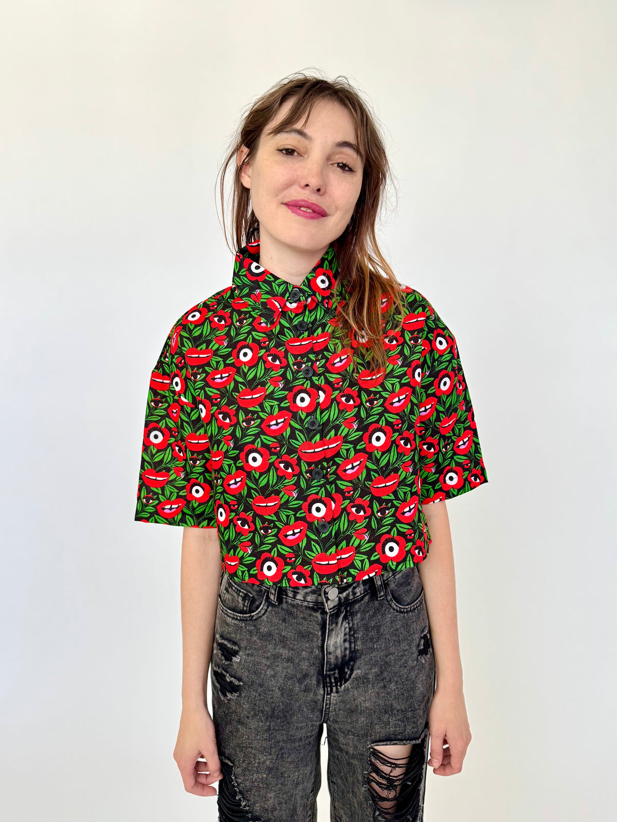 Linen Olivia Top Poison Ivy