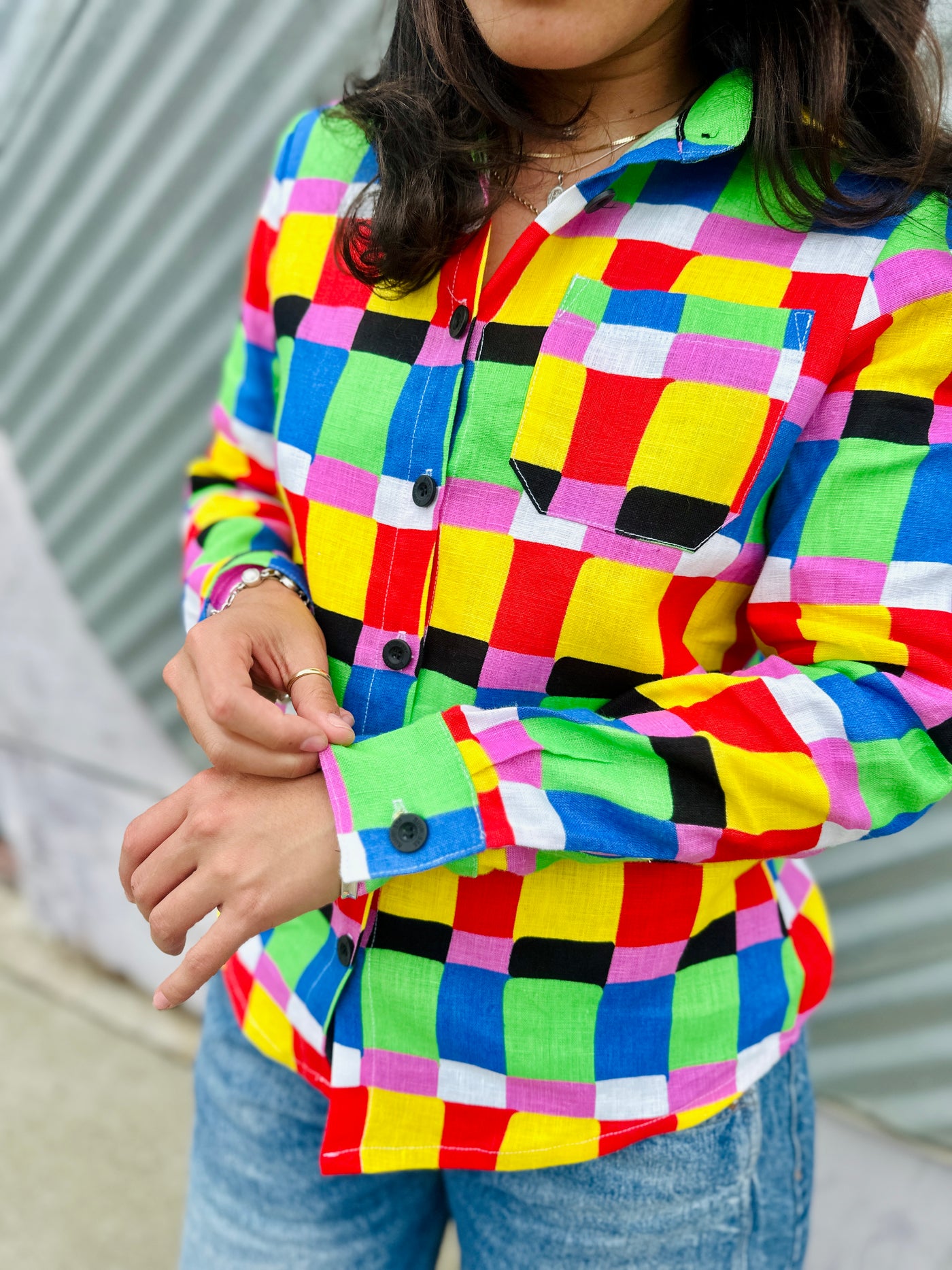 Classic Button Down Candy Weave