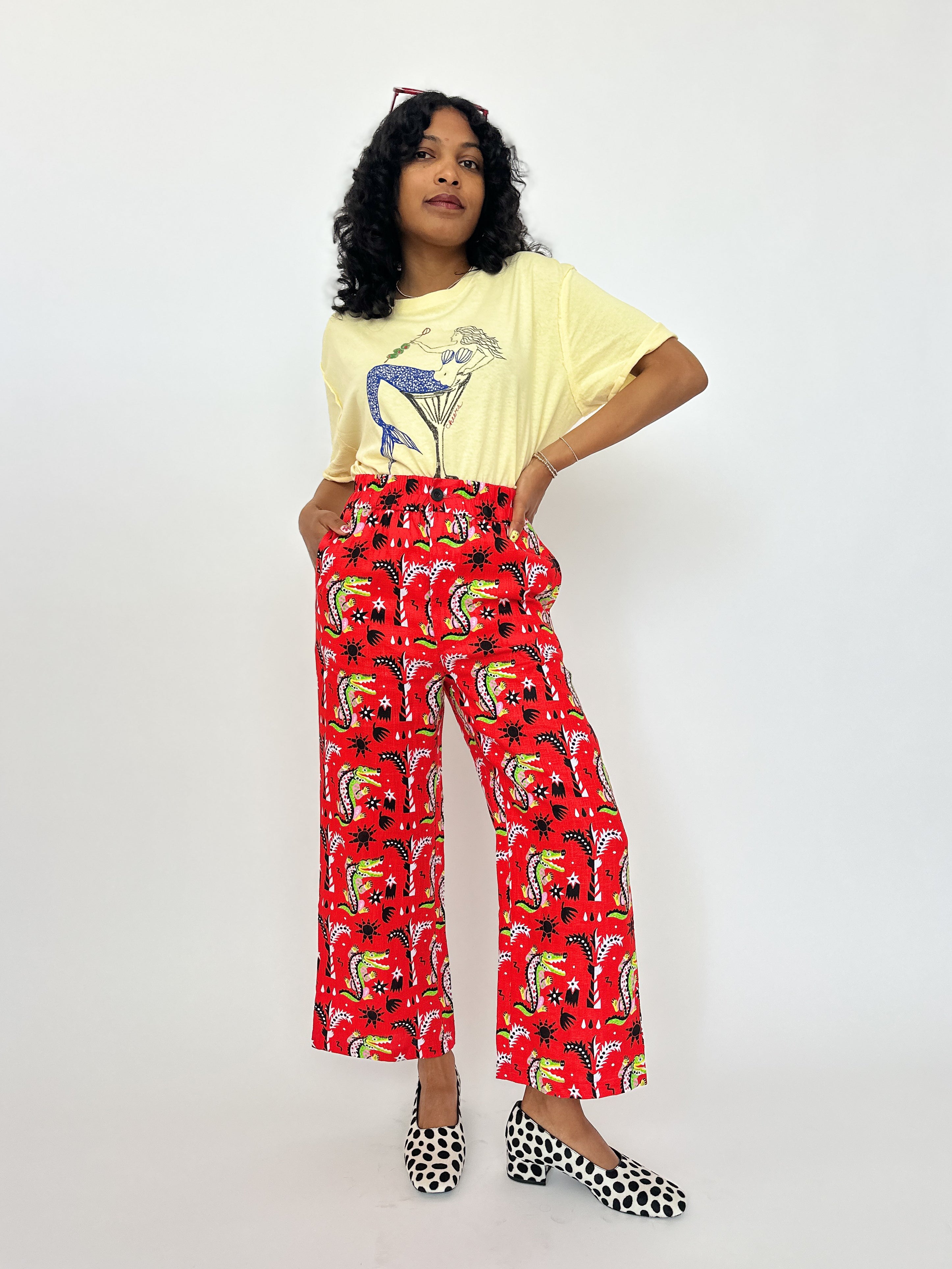 Linen Catalina Pant Crocodilo