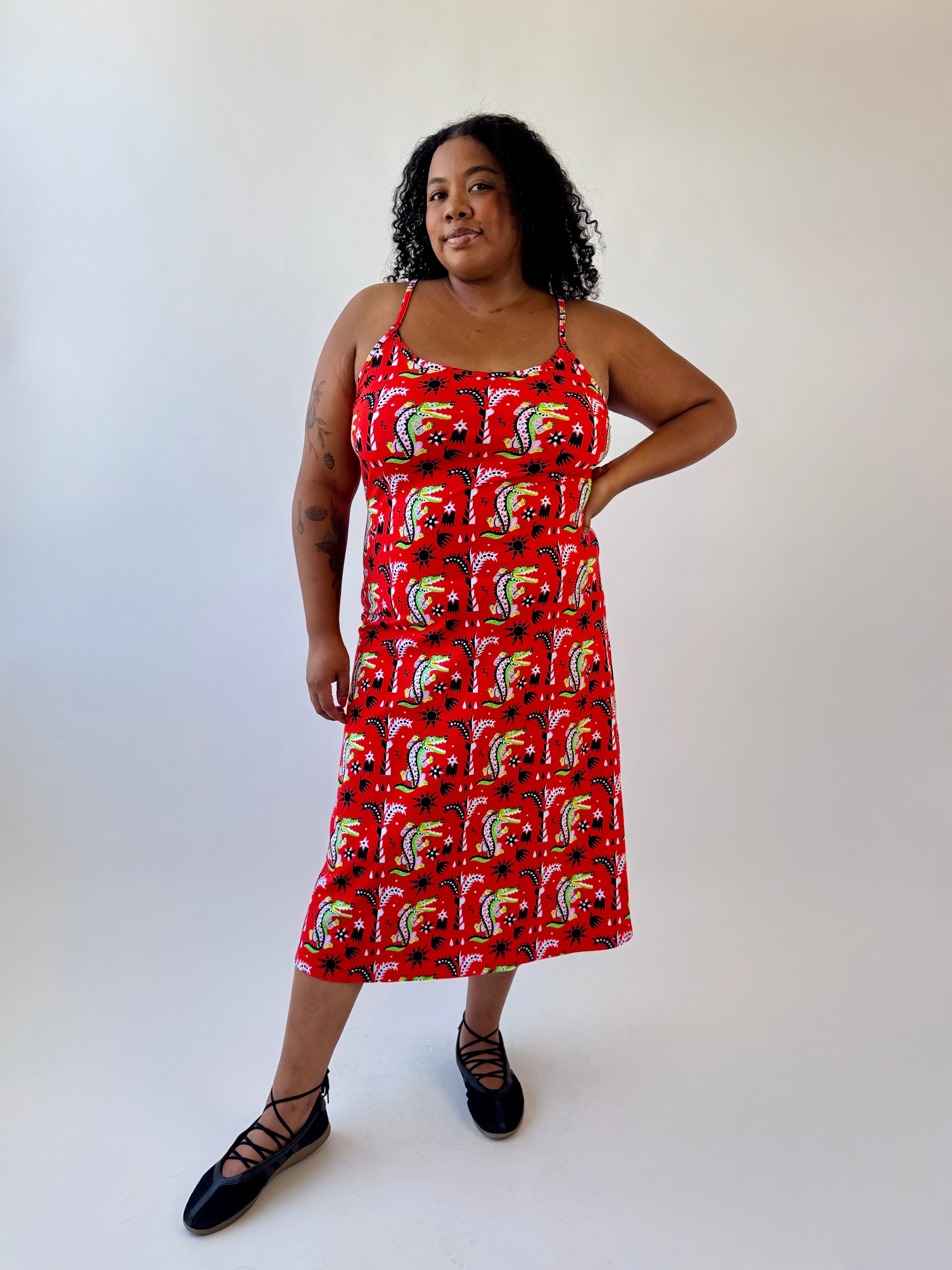 Spaghetti Slip Dress Crocodilo